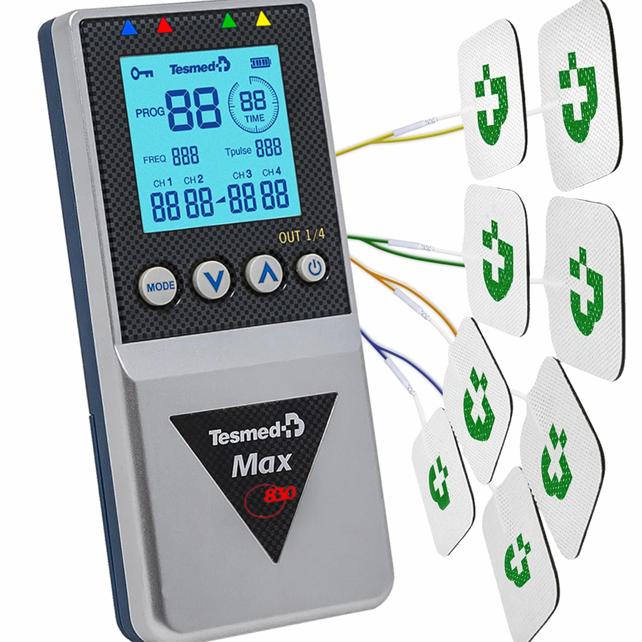 Tesmed MAX 830 elektrostymulator z 20 elektrodami TENS