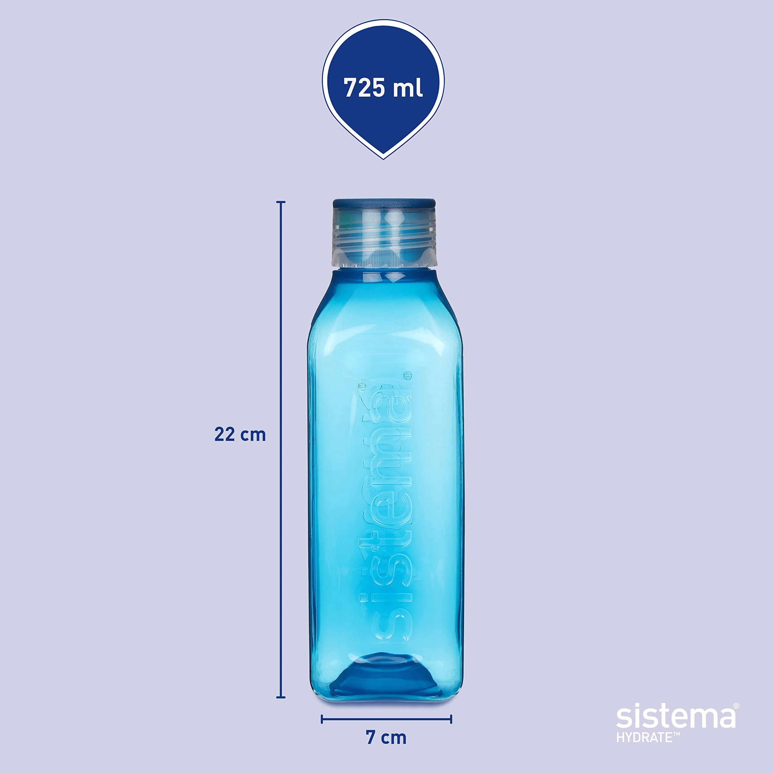 Sistema Square Butelka na Wodę, Tworzywo Sztuczne, Wielokolorowy, 725 mililitrów