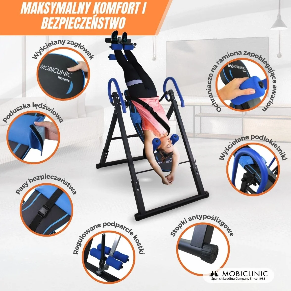 Mobiclinic Lawka inwersyjna składana 180° 120 kg stal