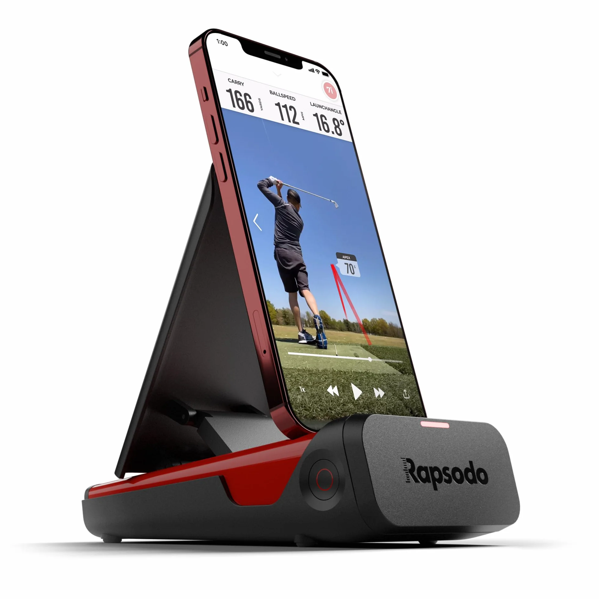Rapsodo Mobilny monitor do gry w golfa wewnątrz i na zewnątrz z widokiem satelitarnym GPS i profesjonalną dokładnością poziomu, tylko iPhone i iPad