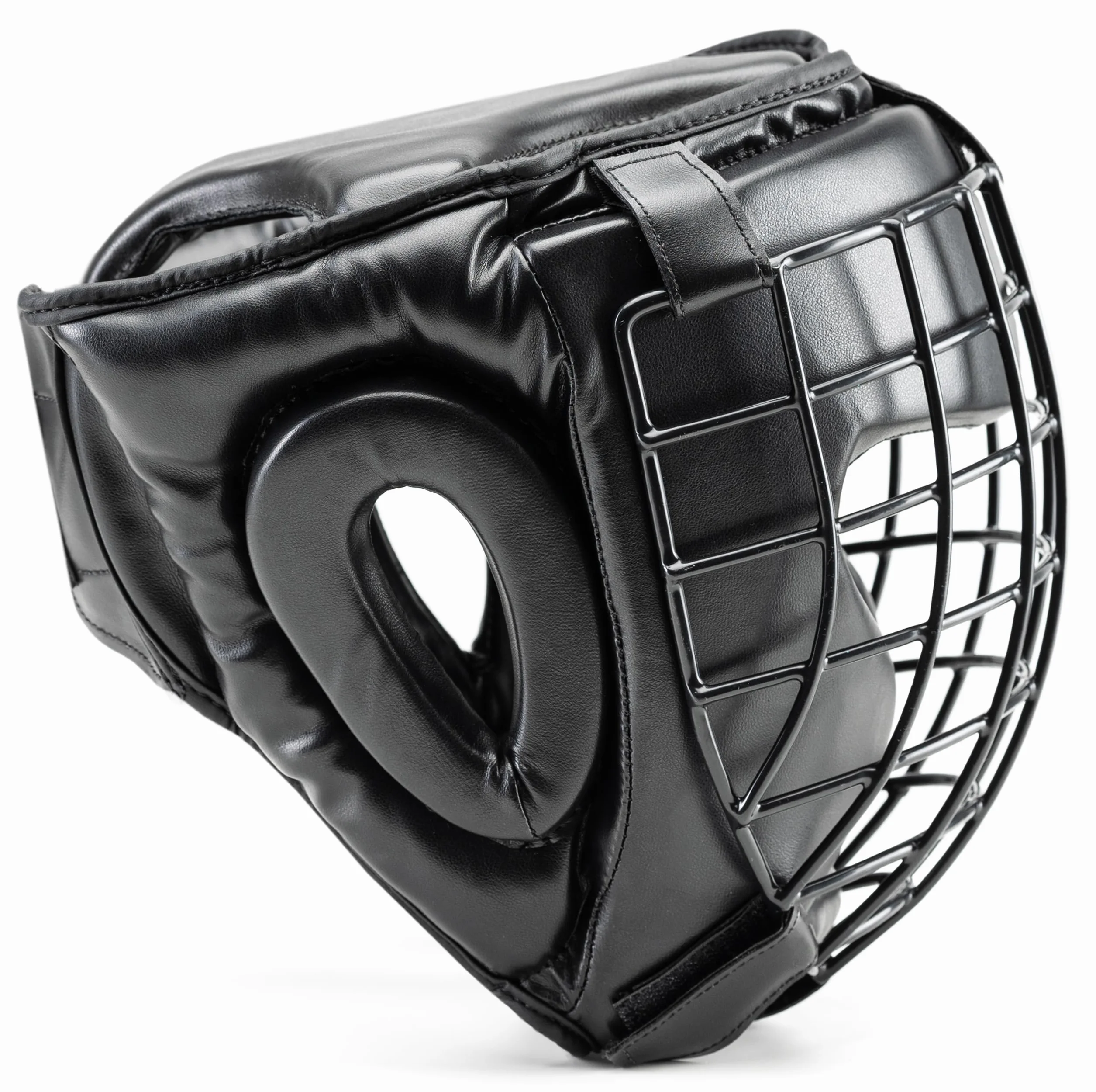 Evolution kask bokserski ze sztucznej skóry z metalową siatką ochrona głowy boks kickboxing MMA