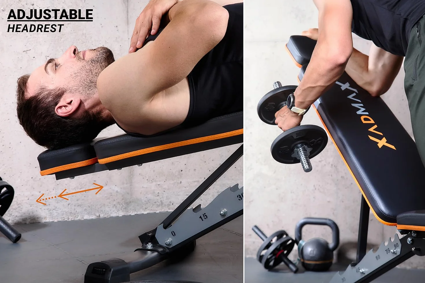 Ławka Treningowa Regulowana, Wyjątkowo Solidna i Stabilna, Udźwig do 360 kg, Składana Ławeczka Fitness, Ławka do Ćwiczeń Regulowana, do Domowej Siłowni