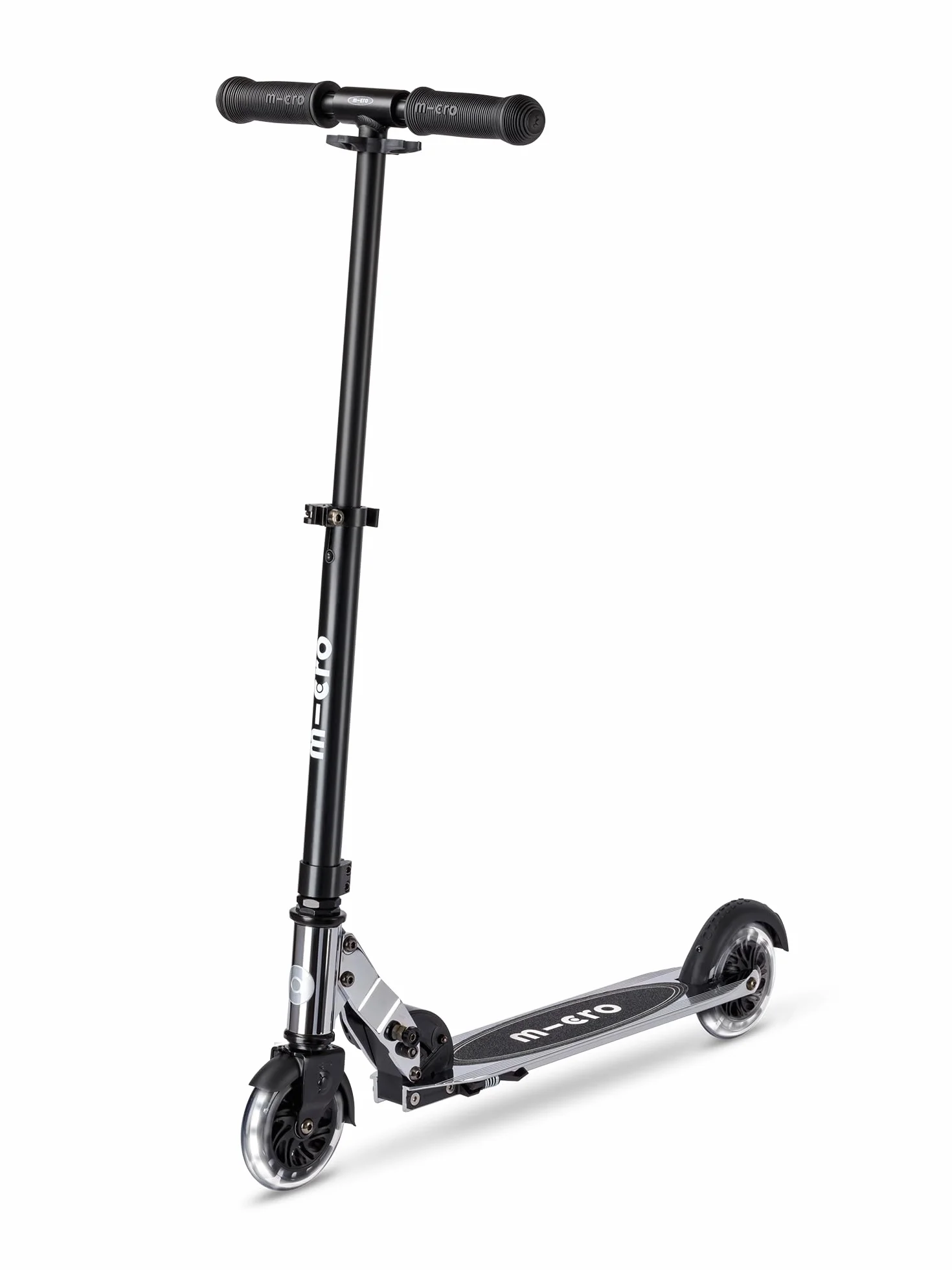 Micro | Micro Sprite LED Scooter 2 Wheels Kids | Skuter i składane uchwyty | Koła z oświetleniem LED | Lekki i regulowany w wysokości | +5 lat | Chłopcy i dziewczęta