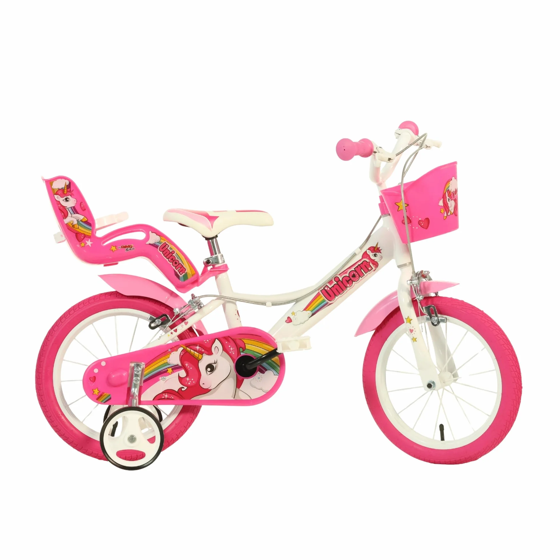 Dino Bikes 144R-UN Unicorn 35.6 cm rower 35.6 cm, biały i różowy