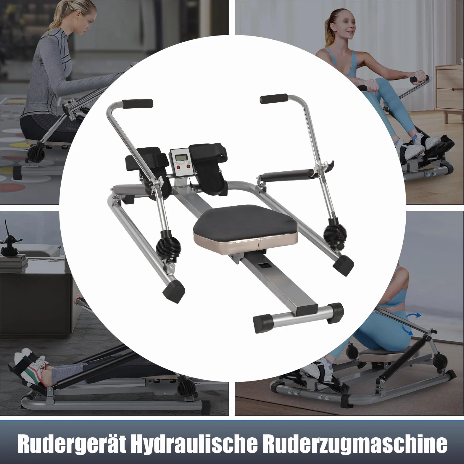 Wioślarstwo domowe urządzenie składane z monitorem LCD 360° wioślarstwo maszyna do siłowni domów firm klubów fitness sprzęt sportowy do domu