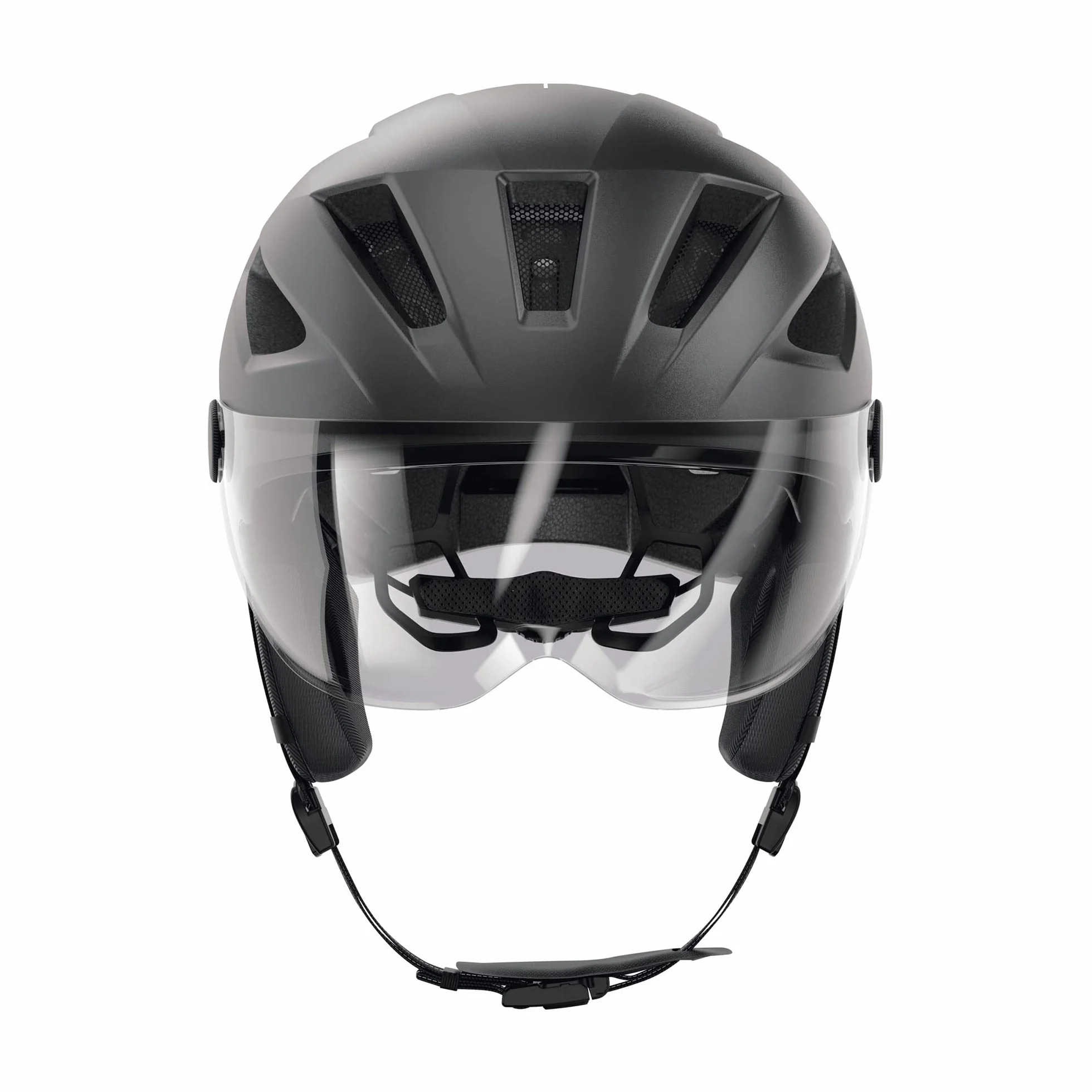 ABUS Pedelec 2.0 ACE Kask Miejski Rowerowy z Tylnym Światłem, Daszkiem, Osłoną Przeciwdeszczową, Ochroną Uszu