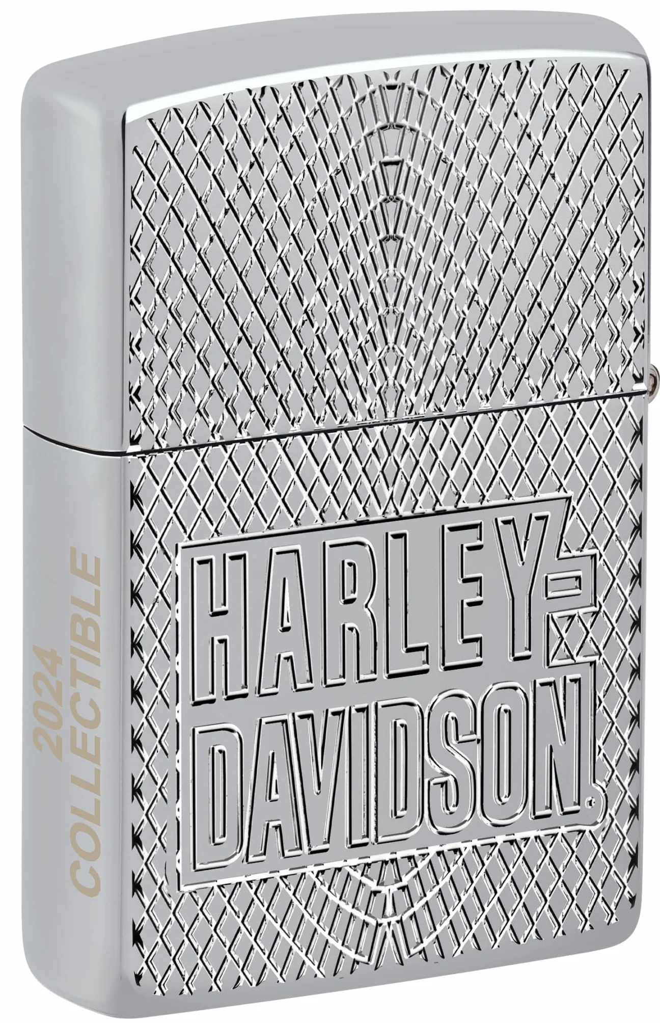Zippo Harley-Davidson Collectible Zapalniczka Sztormowa, do Napełniania, Wykonano w USA, Wzmocniona Obudowa, Chrom o Optymalnym Połysku (Armor High Polish Chrome), Głębokie Wycięcie z Obu Stron