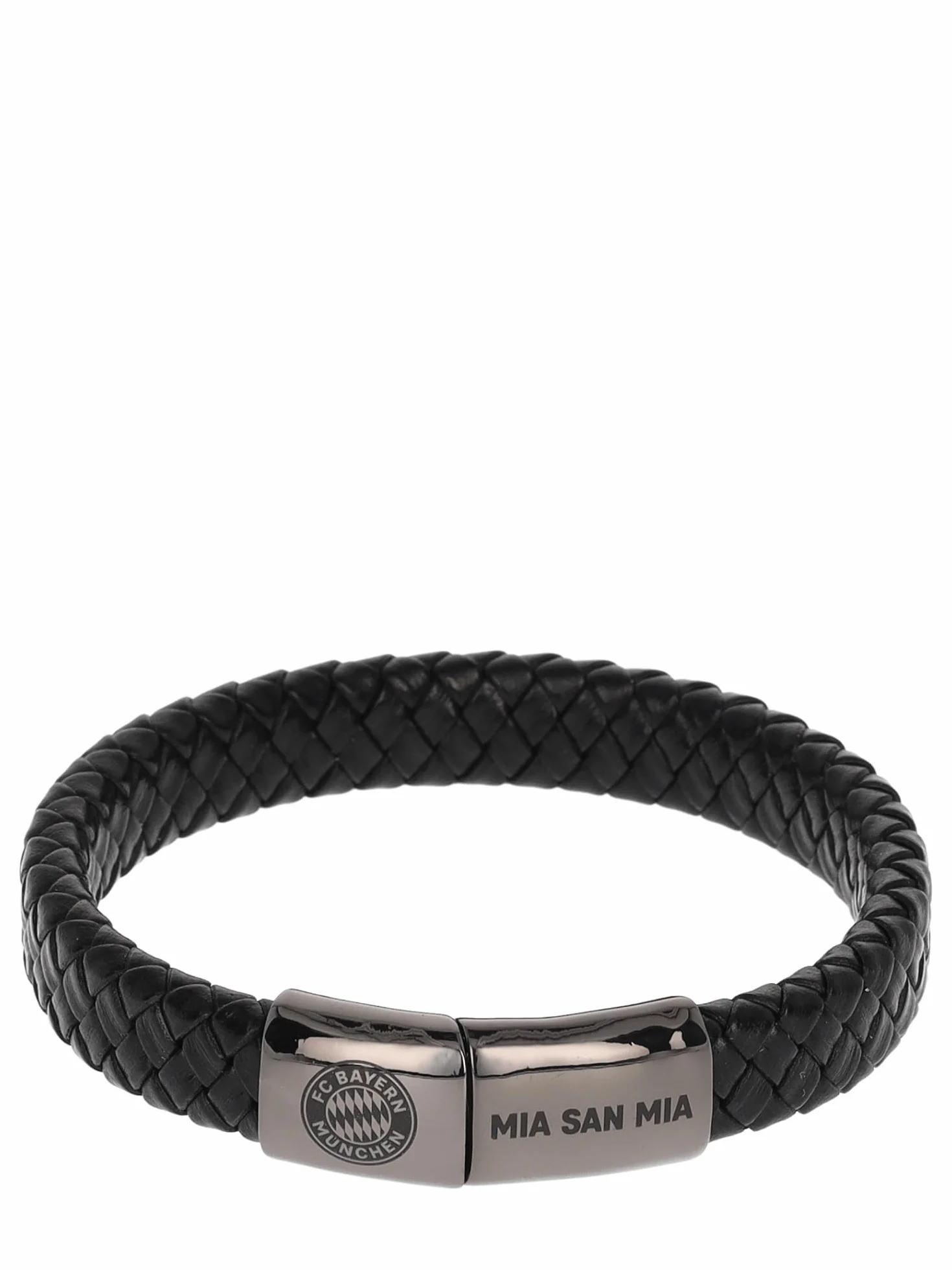 FC Bayern München Skórzana bransoletka męska, czarna