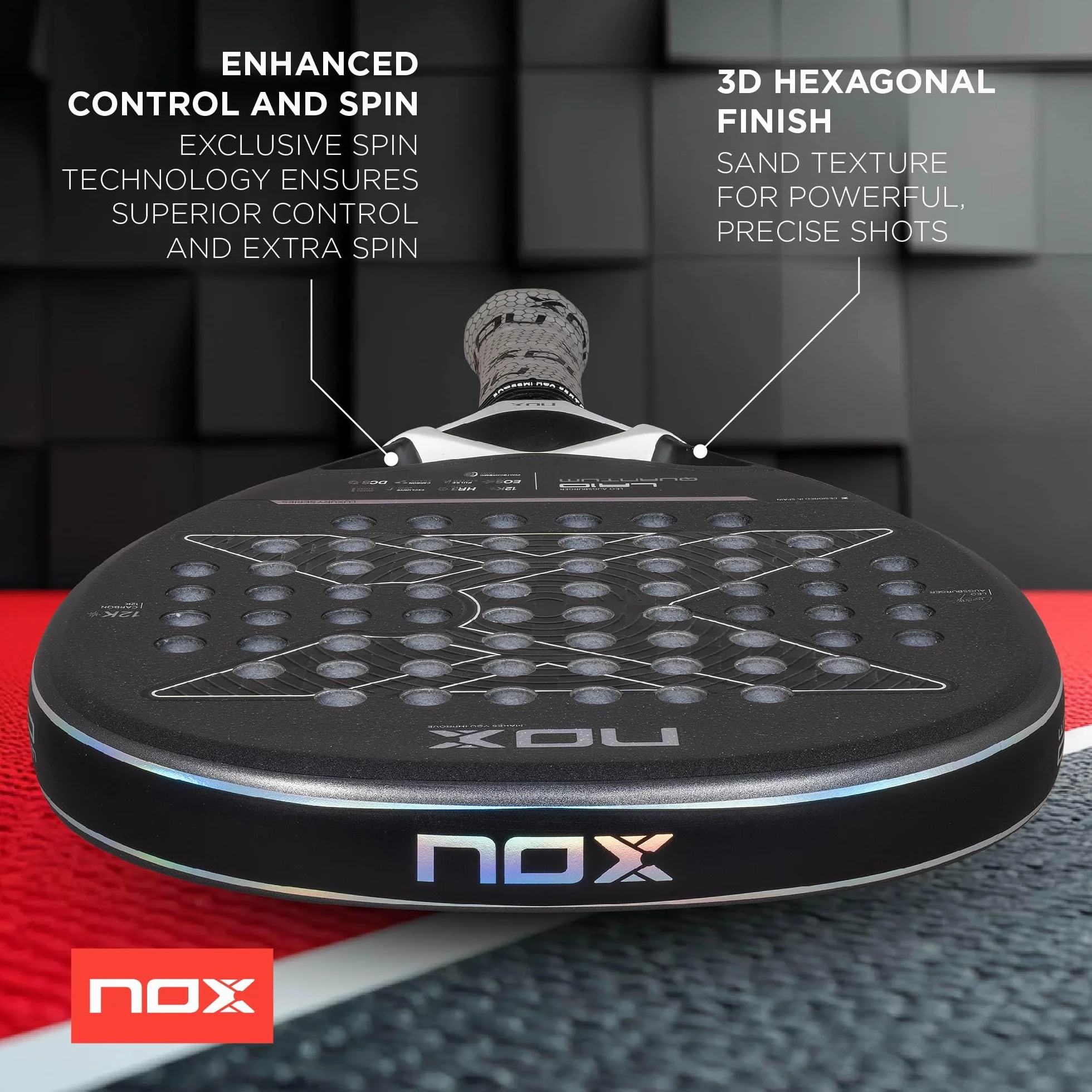 NOX Rakieta Padel LA10 Quantum 12K Leo Augsburger 2025