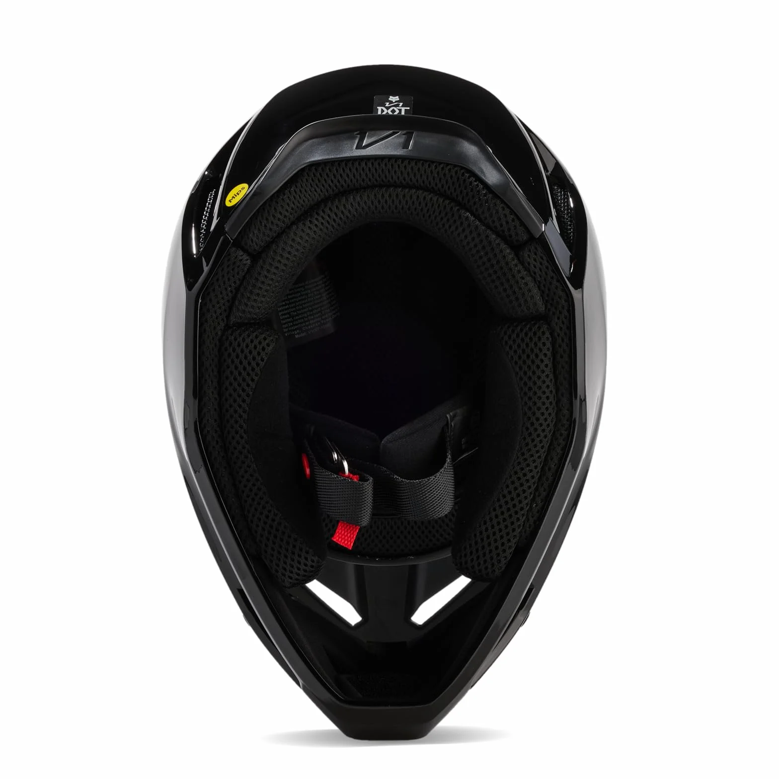 Fox Racing Fox V1 Solid czarny błyszczący kask rozmiar M, unisex dorosły, czarny