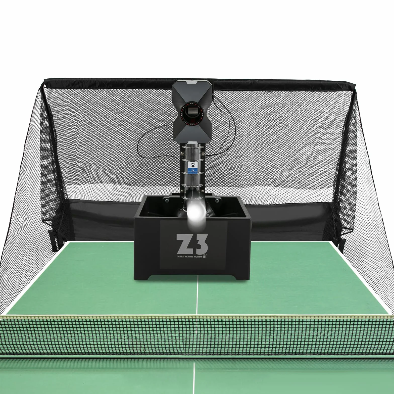 Robot do tenisa stołowego z pilotem zdalnego sterowania, 10 trybów treningowych, automatyczna maszyna do tenisa stołowego, regulacja prędkości (4-40 m/s), zestaw do tenisa stołowego, maszyna