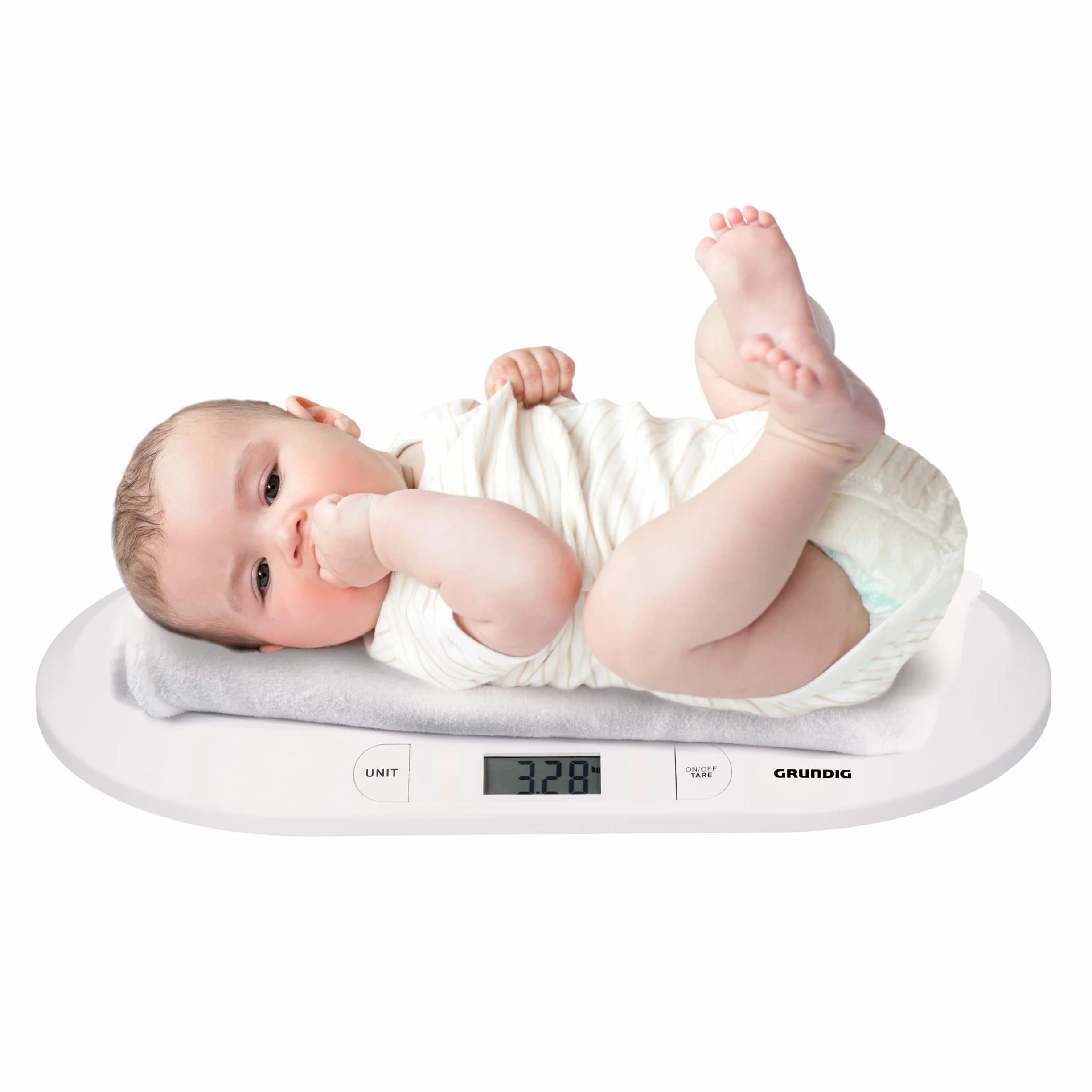 Grundig Waga Dla Niemowląt - Cyfrowa - Dokładność 10 g - Max. 20 kg - Funkcja Tary - Biały
