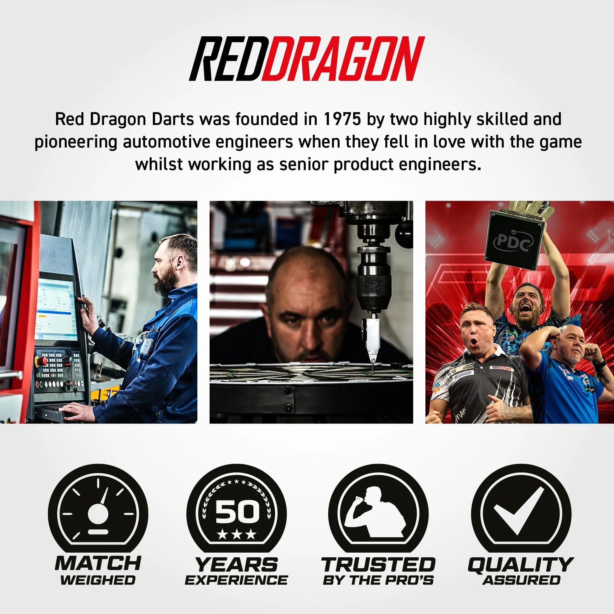Red Dragon Razor Edge Profesjonalne zestawy tarcz do darta — standardowa jakość turniejowa i trwała otoczka w kształcie smoka z 2 rzutkami z mosiężnej stali