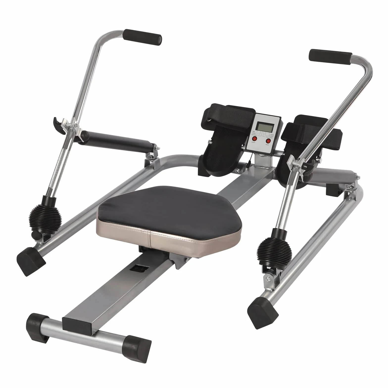 Wioślarz hydrauliczny, hydrauliczny w pełni ruchomy, regulowany wioślarz z miękkim siedziskiem, składany, do domu, wioślarstwo, urządzenie fitness z wyświetlaczem LCD, domowa fitness