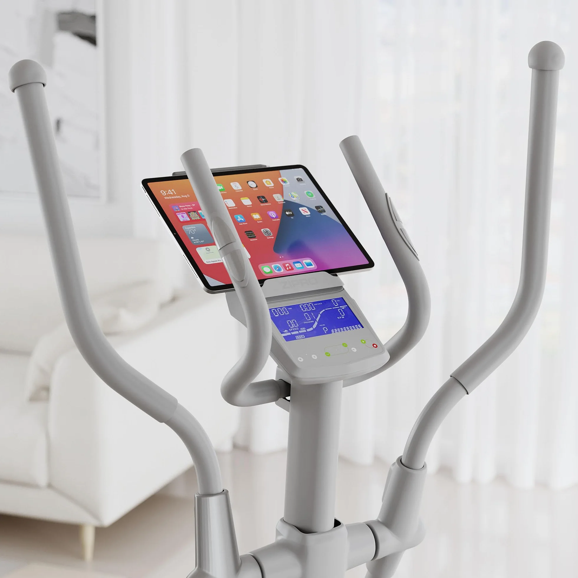 ZIPRO Wave | Orbitrek | Czarny / Biały | Orbitrek do użytku domowego| Urządzenie do treningu cardio | Urządzenie do ćwiczeń | Trenażer domowy | 32 poziomy oporu | Bluetooth