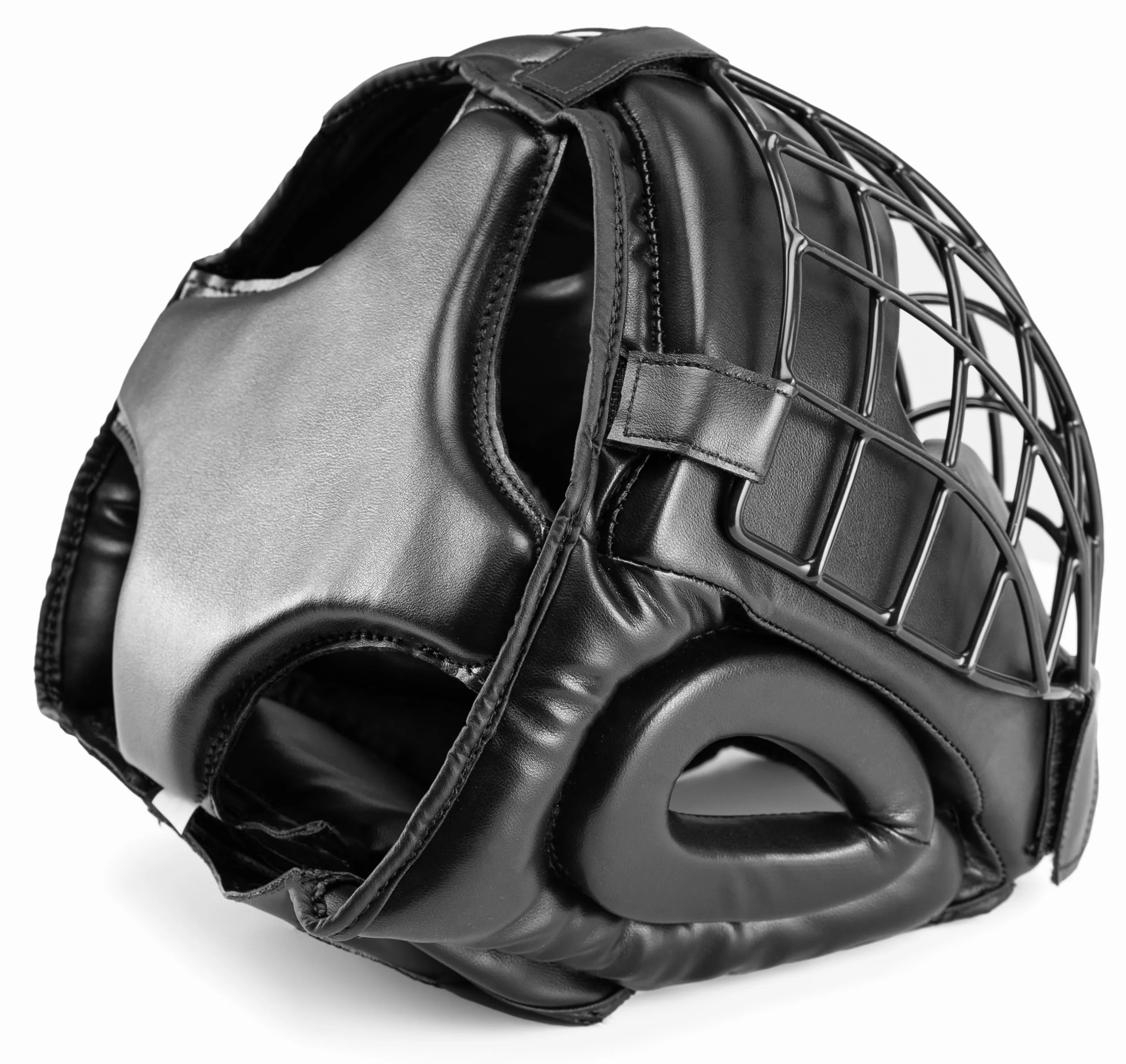 Evolution kask bokserski ze sztucznej skóry z metalową siatką ochrona głowy boks kickboxing MMA
