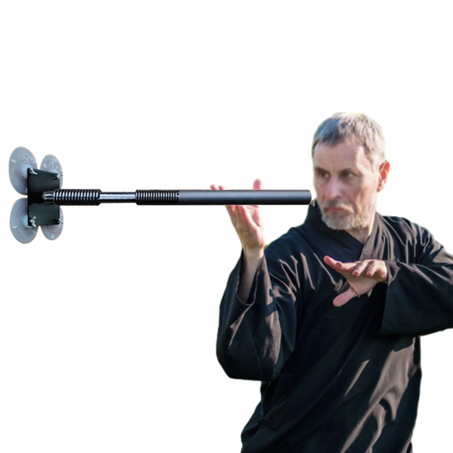 Manekin Wing Chun Rękojeść ze Sprężyną Mocowaną do Ściany, Manekiny Home Wing Chun Łatwe W Montażu, Chiński Cel Treningowy Sztuk Walki Kung Fu, Przenośny Kij Tai Chi