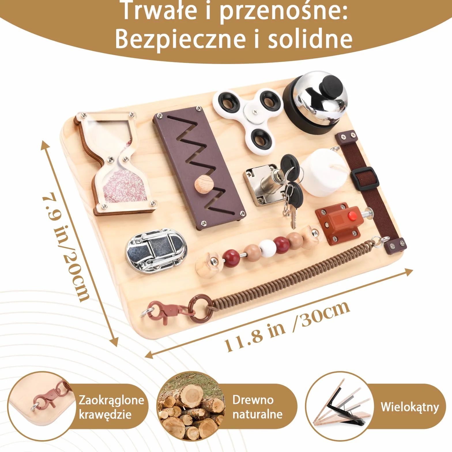 Tablica manipulacyjna Fidget dla dorosłych z demencją, Alzheimerem, ADHD i autyzmem – trening pamięci, zabawka sensoryczna Montessori.