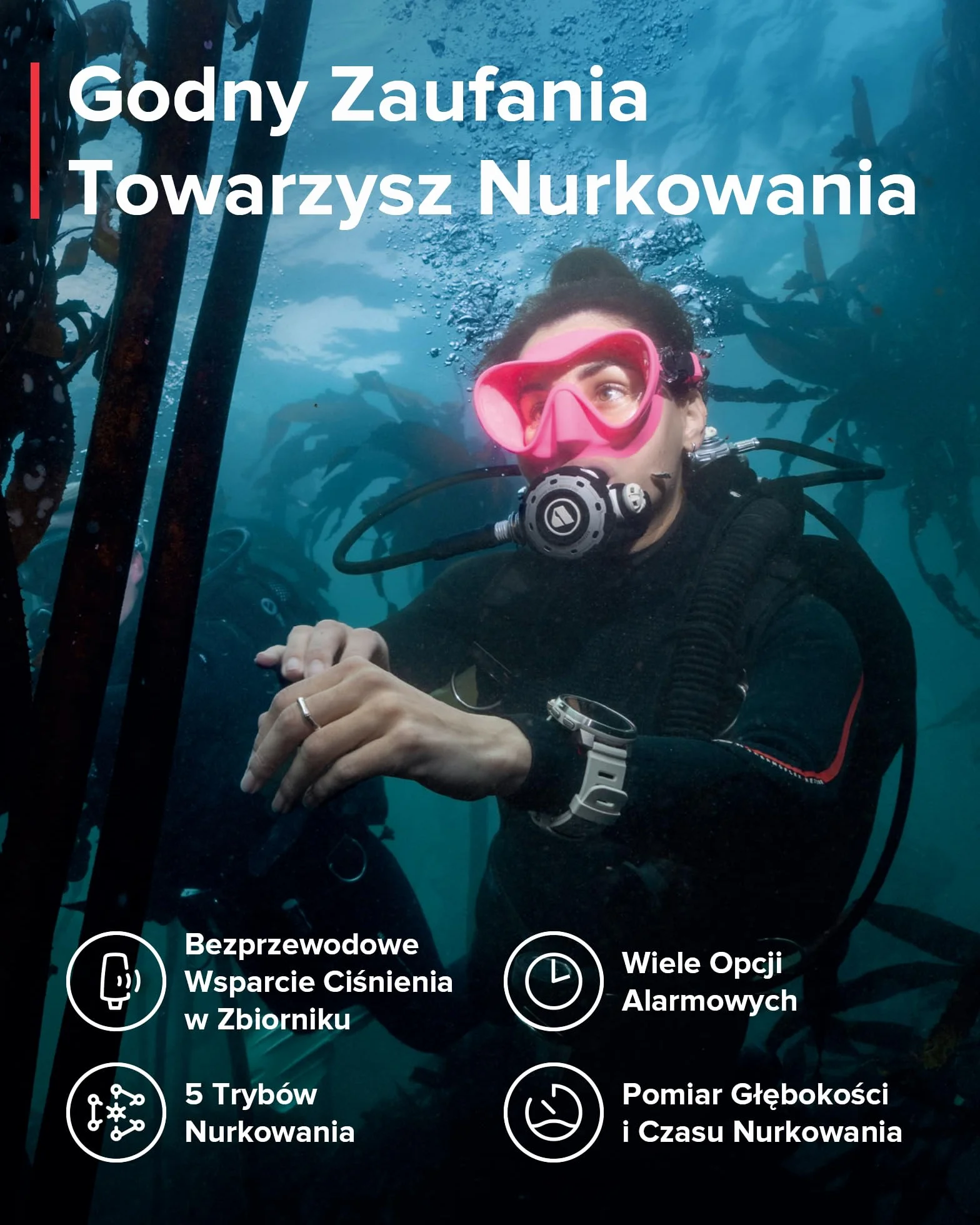 SUUNTO Ocean Komputer Nurkowy Zegarek Sportowy, Ekran Amoled, 10Atm/7 Bar, Podwójne Pasmo GPS GNSS, Mapa Offline, Ponad 95 Trybów Sportowych, Monitor Serca, 40 Godzin Pracy Baterii