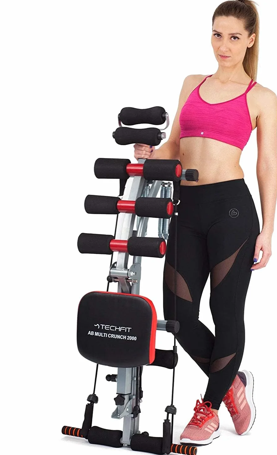 TechFit Wielofunkcyjna ławka treningowa 6 w 1 do ćwiczeń mięśni brzucha, talii, pleców, ramion i nóg