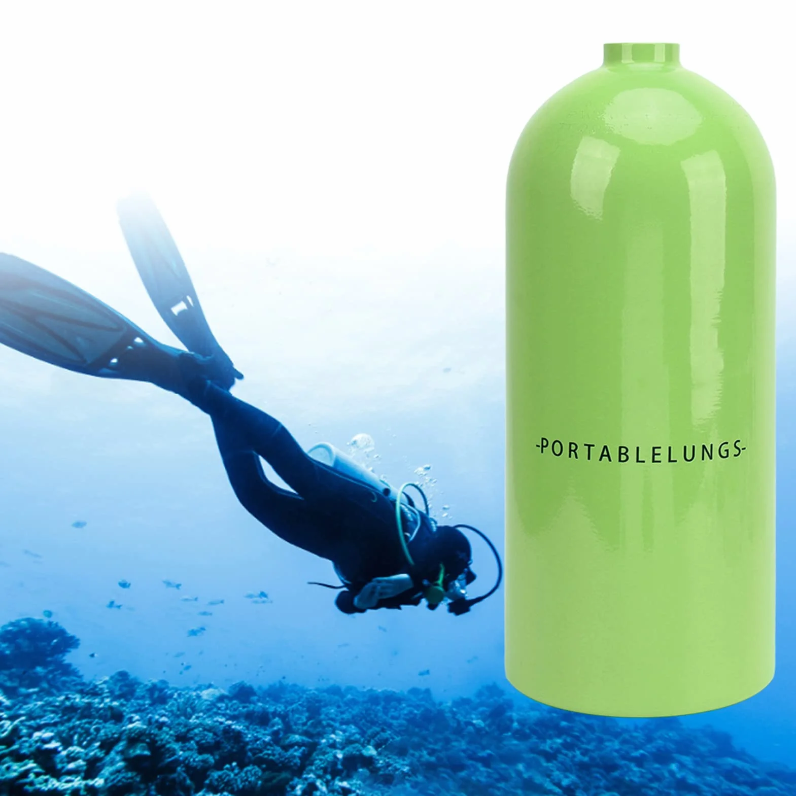 DIDEEP Scuba Tank Sprzęt do Nurkowania, 3L 30-50 Minut Lotnicza Aluminiowa Butla do Nurkowania Butla z Tlenem dla Nurka