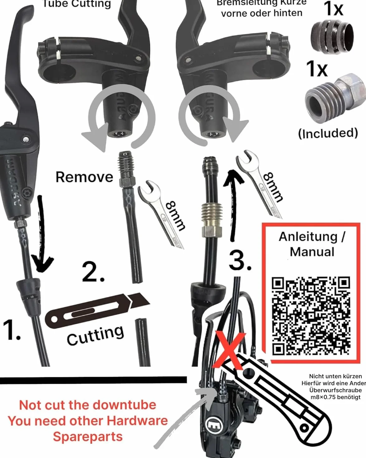 F26 Magura HS11 Hamulce hydrauliczne na felgach rowerowych Carbotecture Easy Mount Set Evo2 Vr+Hr czerwone klocki na felgi aluminiowe
