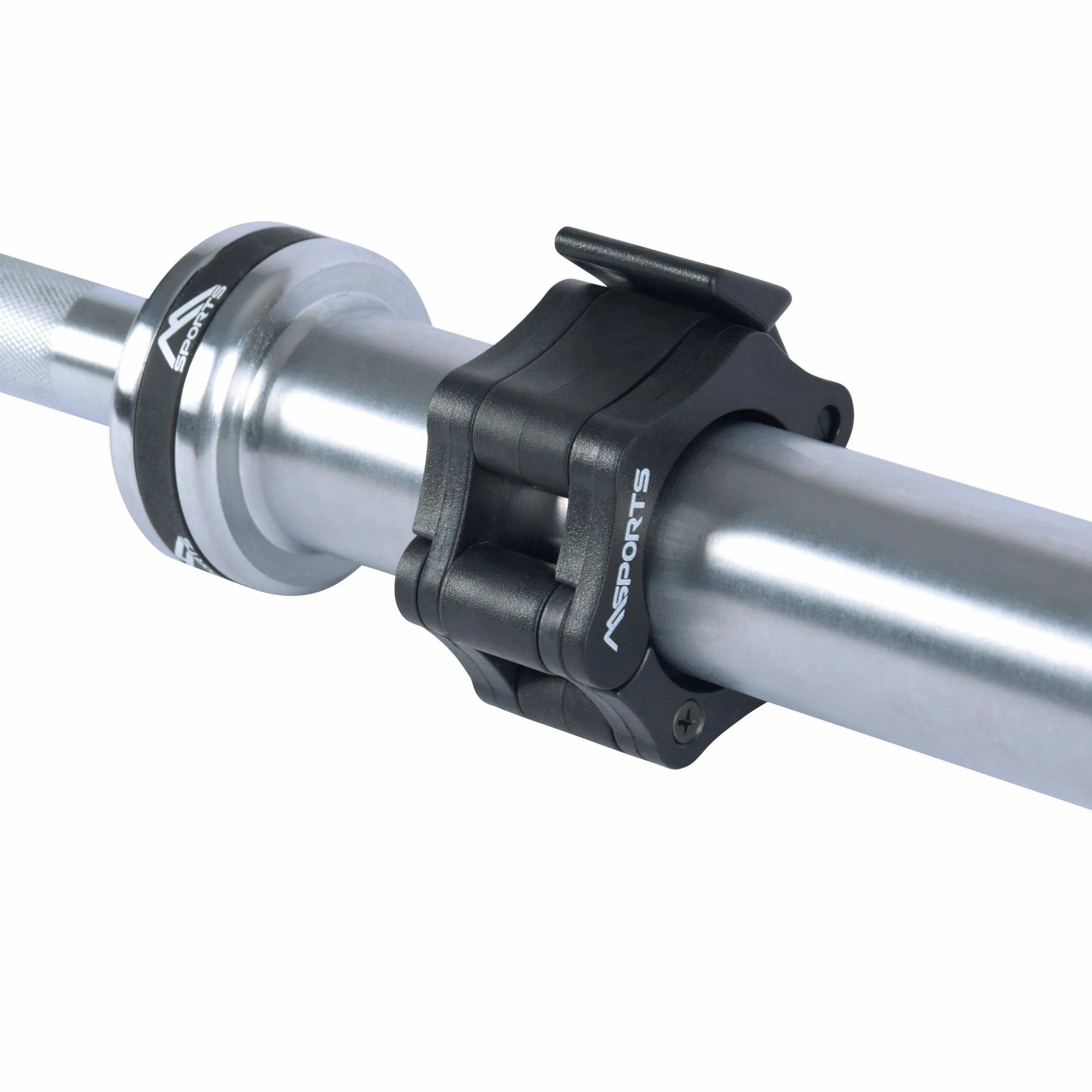 Olympia Professional sztanga długa, srebrna, matowa, jakość premium, z łożyskami kulkowymi, otwór 50 mm, radełkowana powierzchnia chwytu, długa sztanga