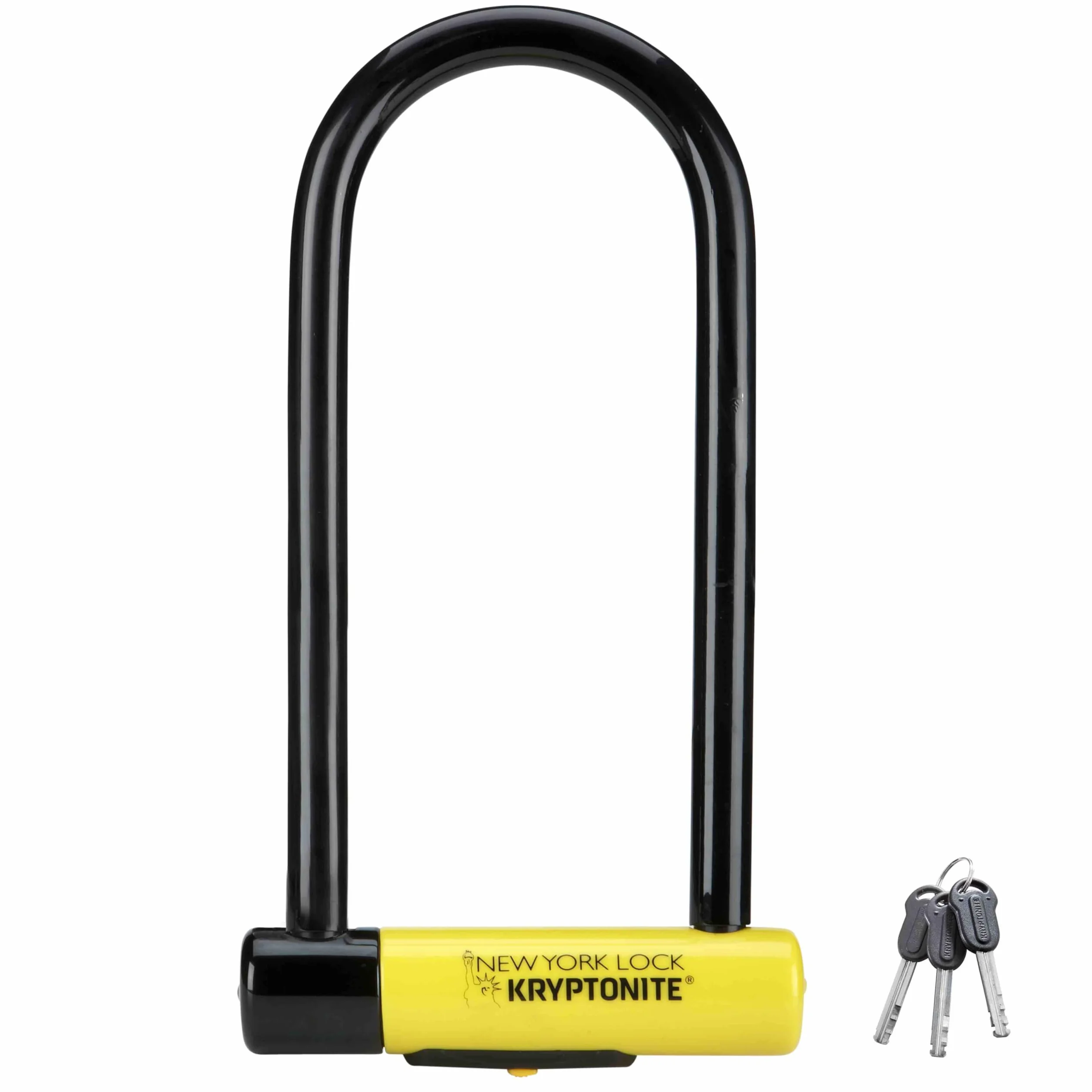 Kryptonite New York LS Bike U-Lock, wytrzymała, antykradzieżowa blokada rowerowa, sprzedawana, bezpieczne, złote, 16 mm długości, szekla z kluczami, najlepsza blokada bezpieczeństwa do rowerów,