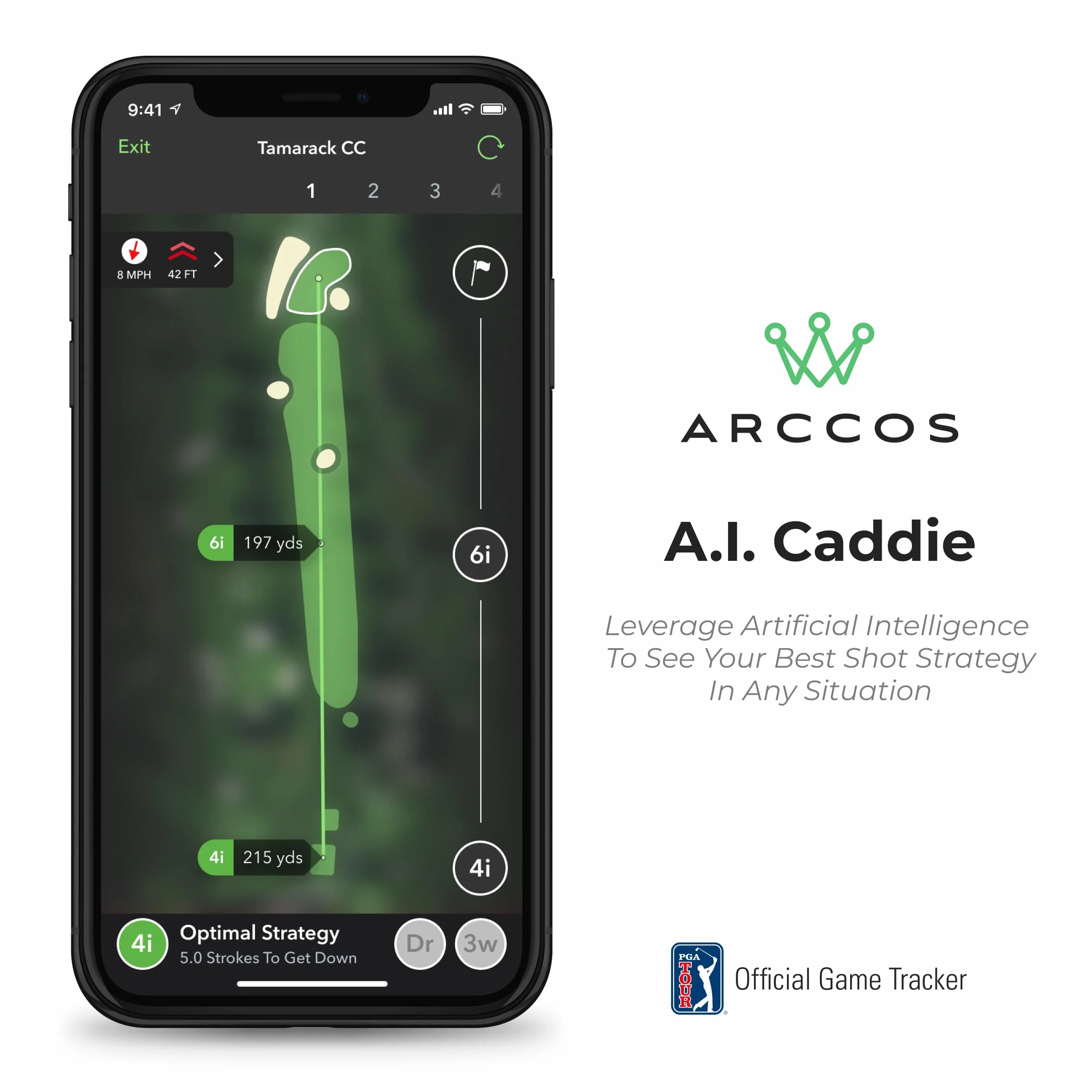 Arccos Golf Smart Sensors Swing Trainer Aid - pierwszy w historii dalmierz GPS zasilany przez AI Gen 3+