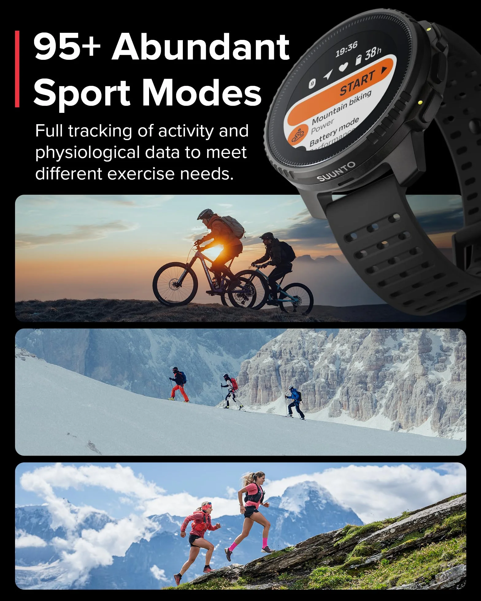 SUUNTO Vertical – Przygodowy zegarek GPS, monitor aktywności, dwupasmowy GNSS i mapy offline, obsługa ponad 95 dyscyplin sportowych, wskaźniki treningowe i analiza regeneracji.