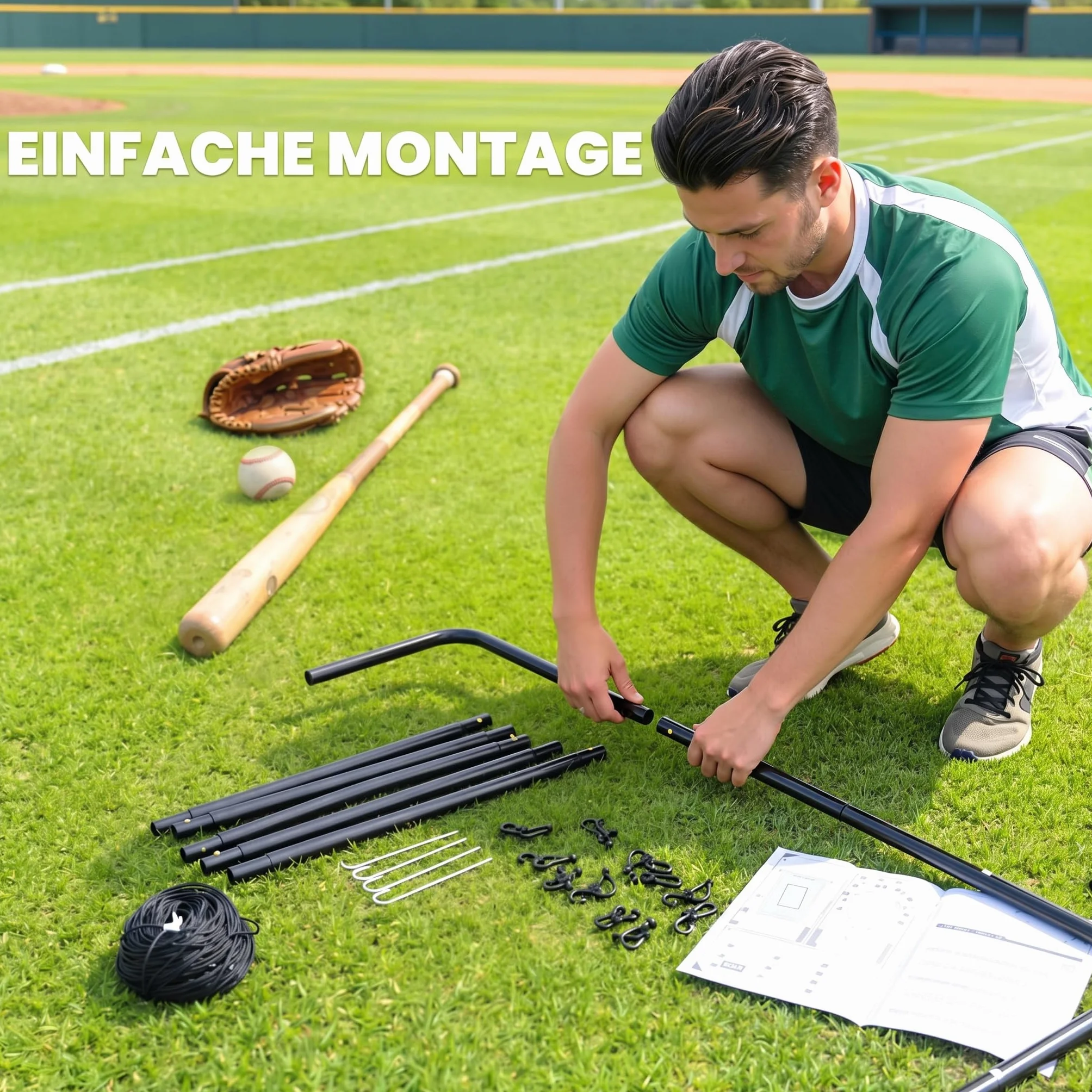 HOMCOM Baseball Rebounder, Tragebar Softball Pitchback-Netz, Rückprallnetz mit Ziel Zone, verstellbarem Winkel Pitching Netz für Basebälle Softbälle, Metall, Schwarz