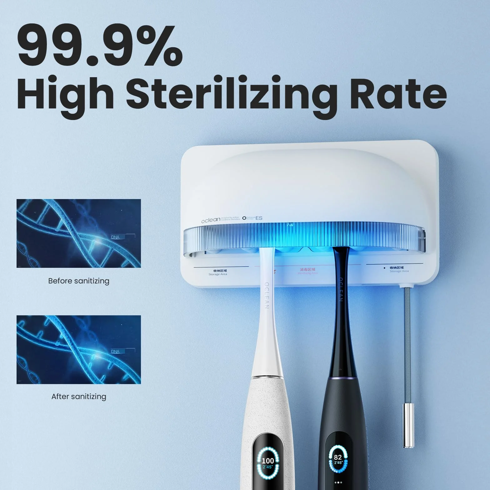Oclean S1 szczoteczka do zębów sterylizator UVC - biała
