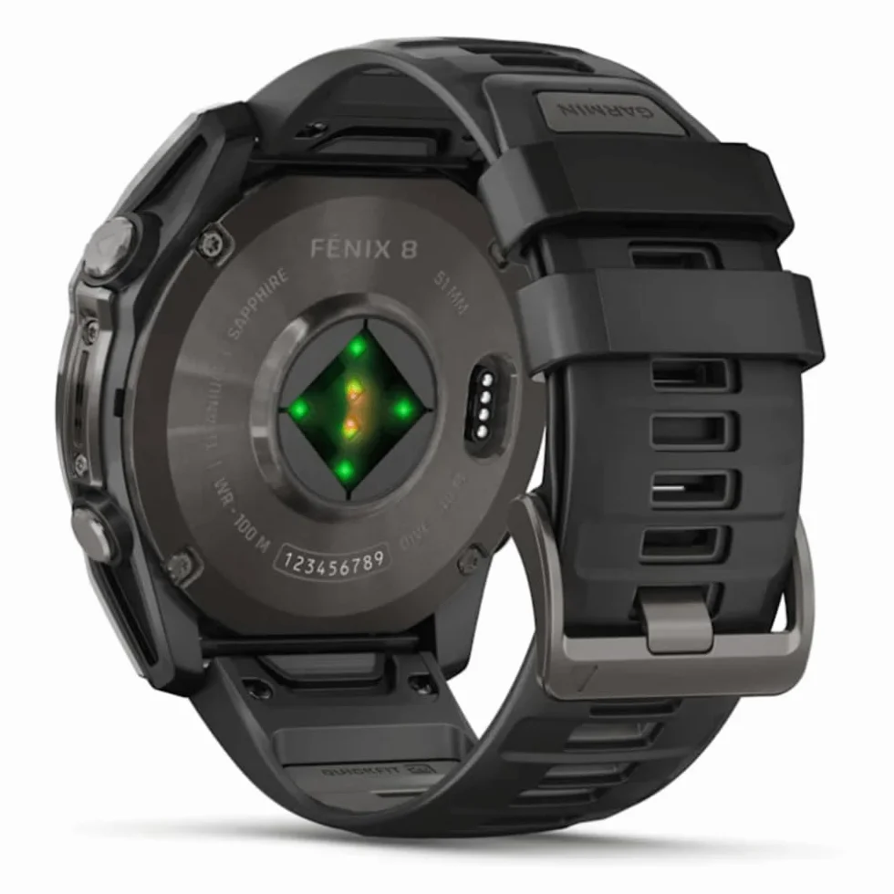 GARMIN FENIX 8-51 mm, AMOLED, SAPPHIRE CARBON GREY DLC TITANIUM BEZ CZARNEGO/KAMIENIOSZEGO SILIKONU
