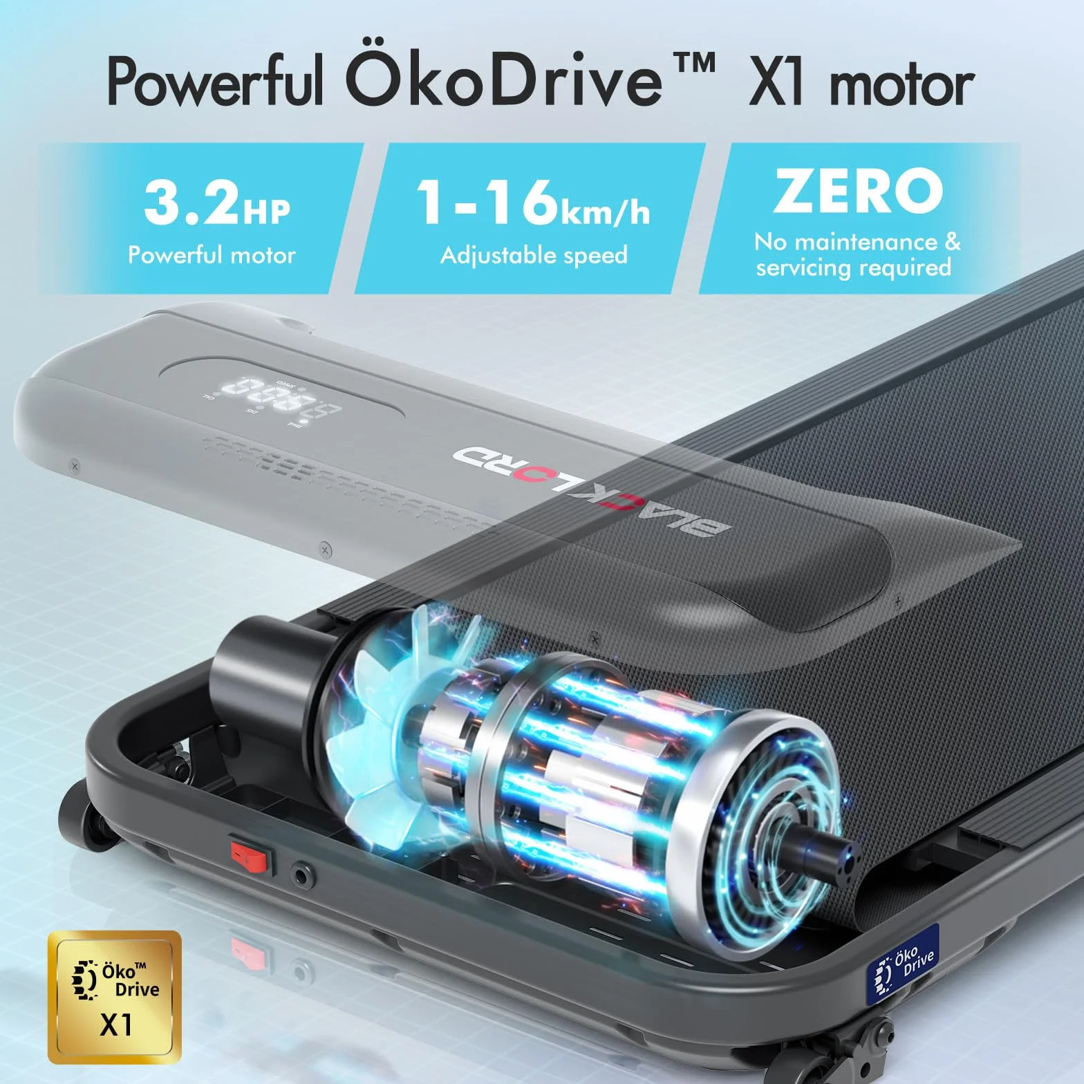 BLACK LORD Bieżnia treningowa 3,2 HP 4% nachylenia Bluetooth