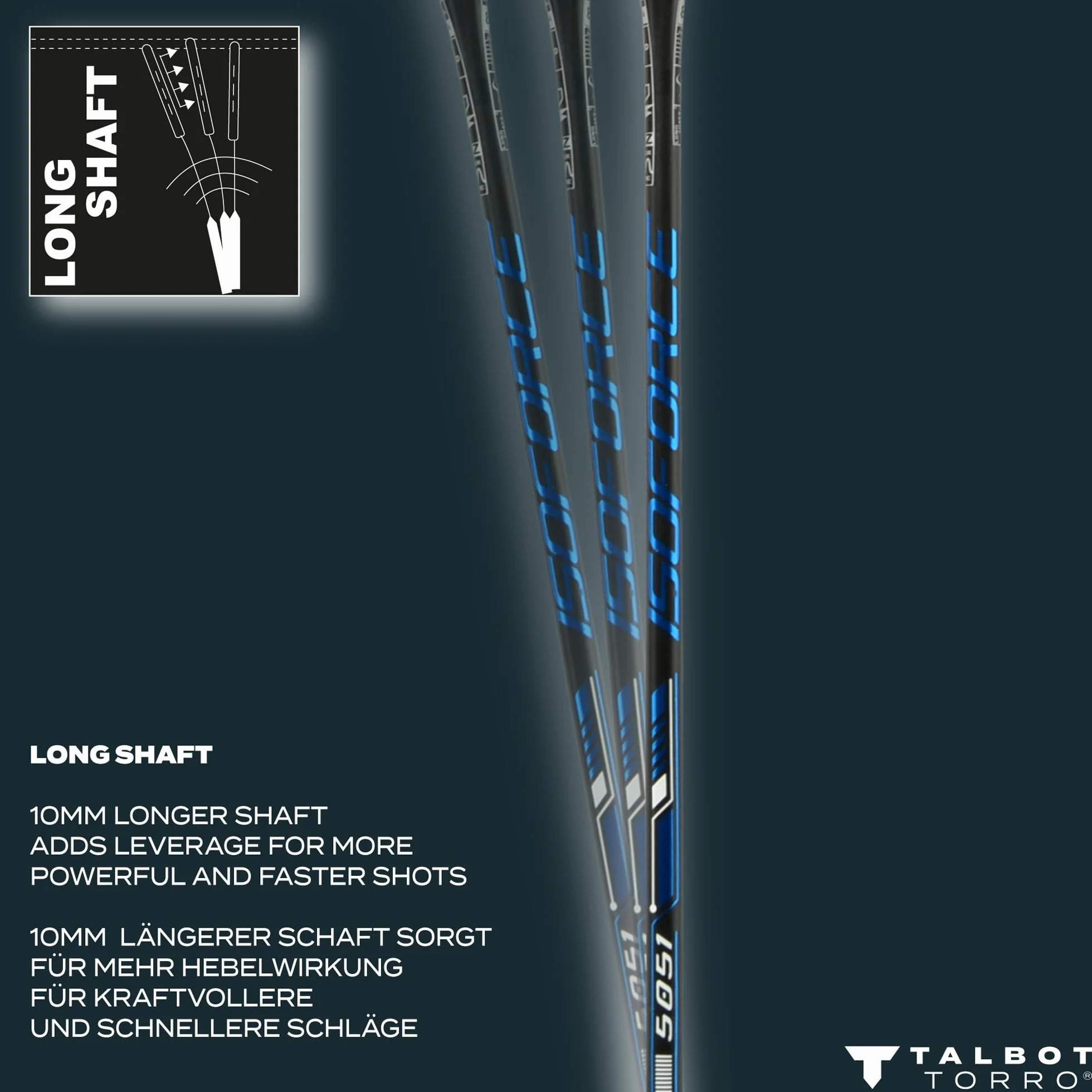 Talbot Torro Isoforce 9051 Badminton rakieta, ultra carbon4 ze wzmocnieniem kevlar, doskonała rakieta dla profesjonalistów w dziedzinie badmintonów, 439567