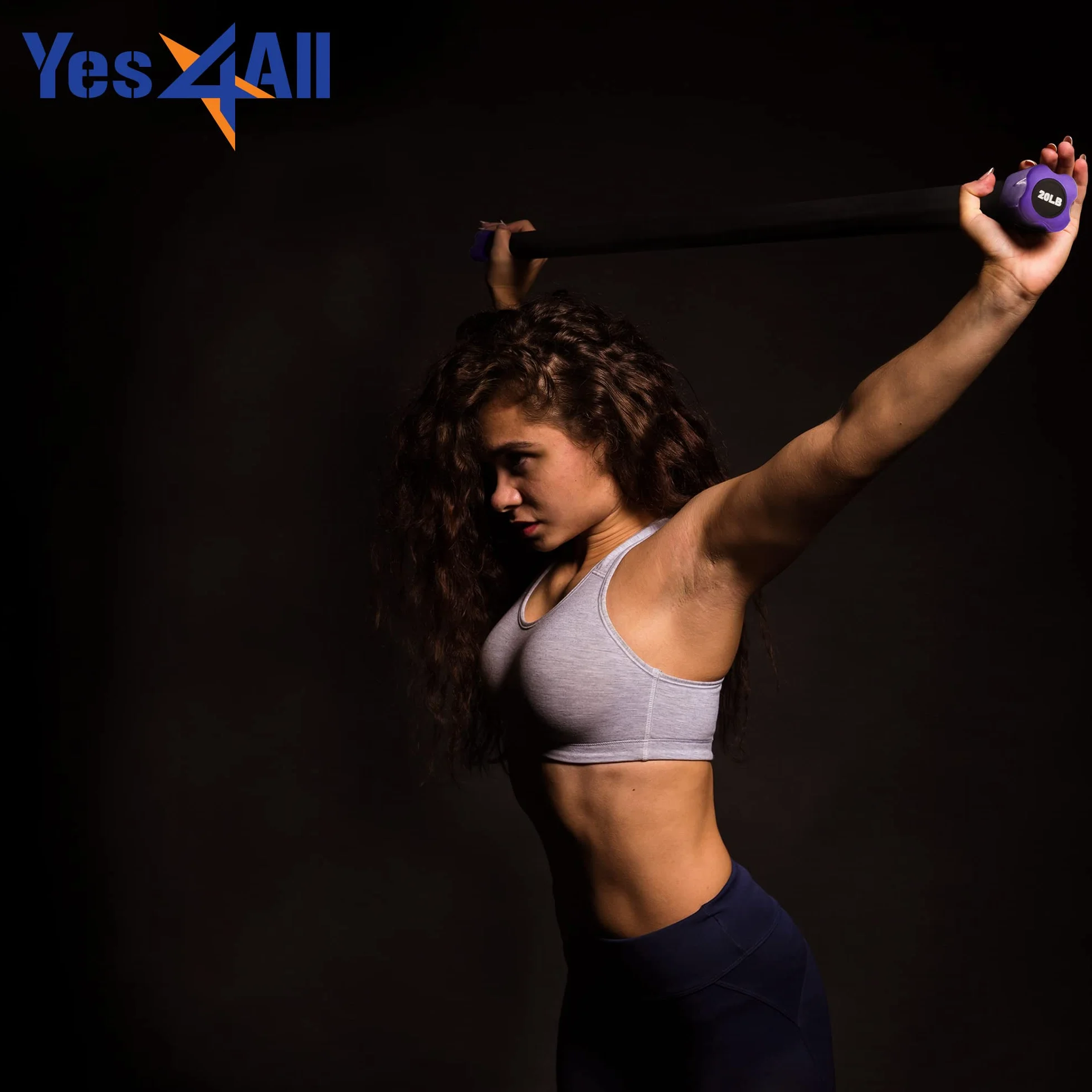 Yes4All Total Body Workout Weighted Bar/Weighted Workout Bar - doskonały do terapii fizycznej, aerobiku i jogi - ciężki bar