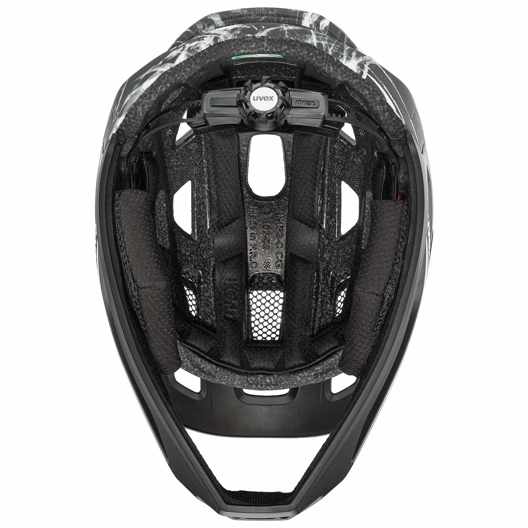uvex react jr. fullface, kask rowerowy unisex-dzieci, black-white matt, 52-56 cm