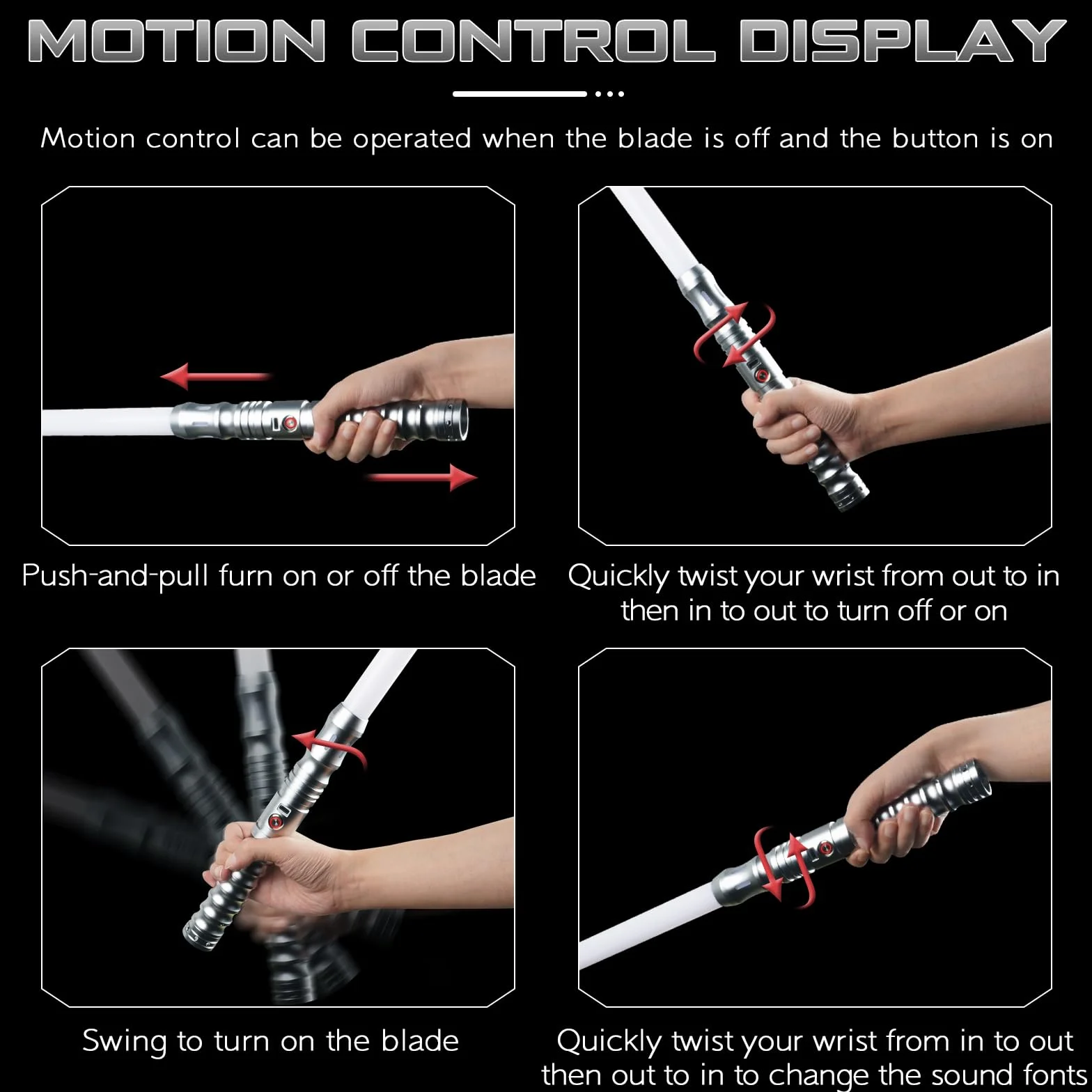 Miecz świetlny Smooth Swing FX, RGB, 12 kolorów, zmienny miecz świetlny – 12 trybów dźwięku, metalowy uchwyt, miecze świetlne dla dorosłych, do wymagających pojedynków, szary