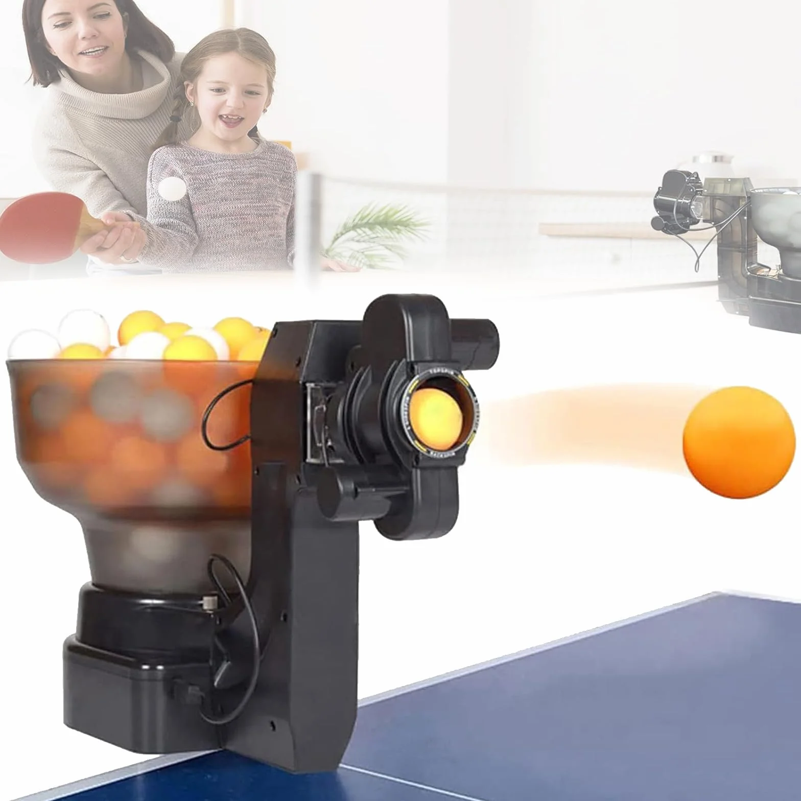 Robot do ping-ponga, automatyczna maszyna do ćwiczeń z piłką, 36 piłek obrotowych Robot do tenisa stołowego Maszyna do treningu ping-ponga dla początkujących