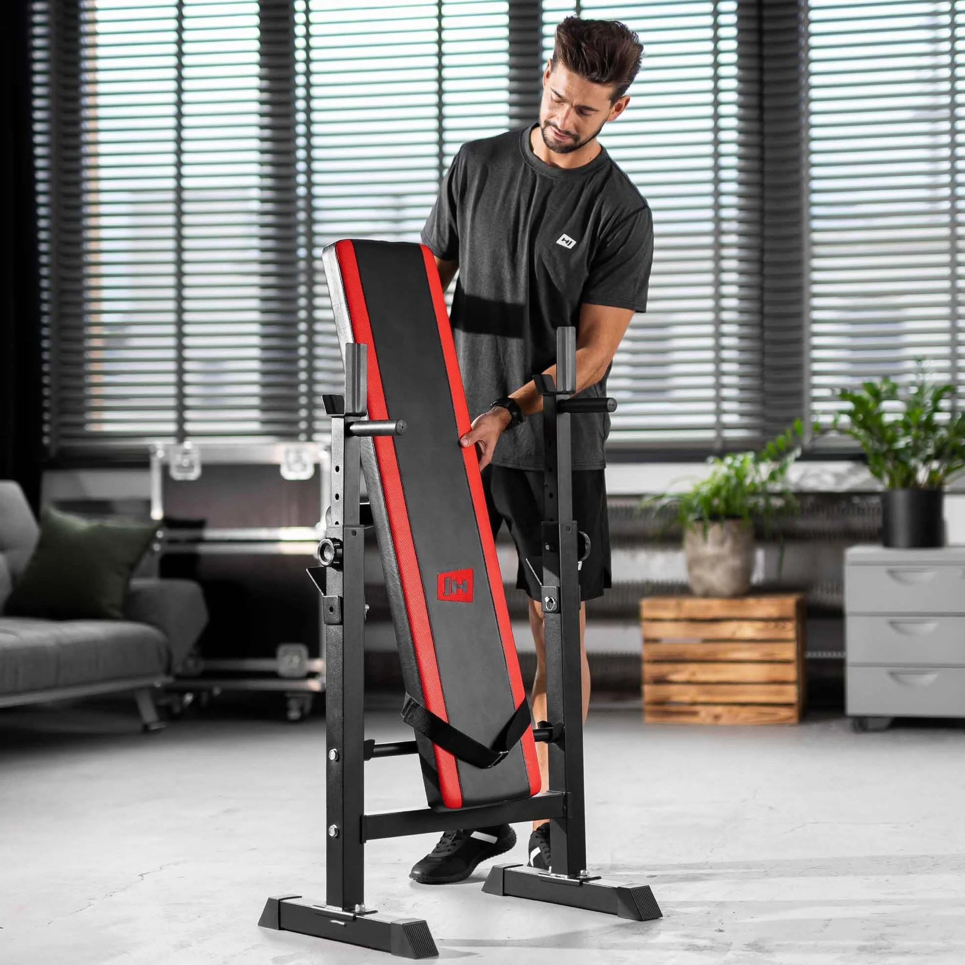 Hop-Sport Ławka do hantli składana wielofunkcyjna 250 kg