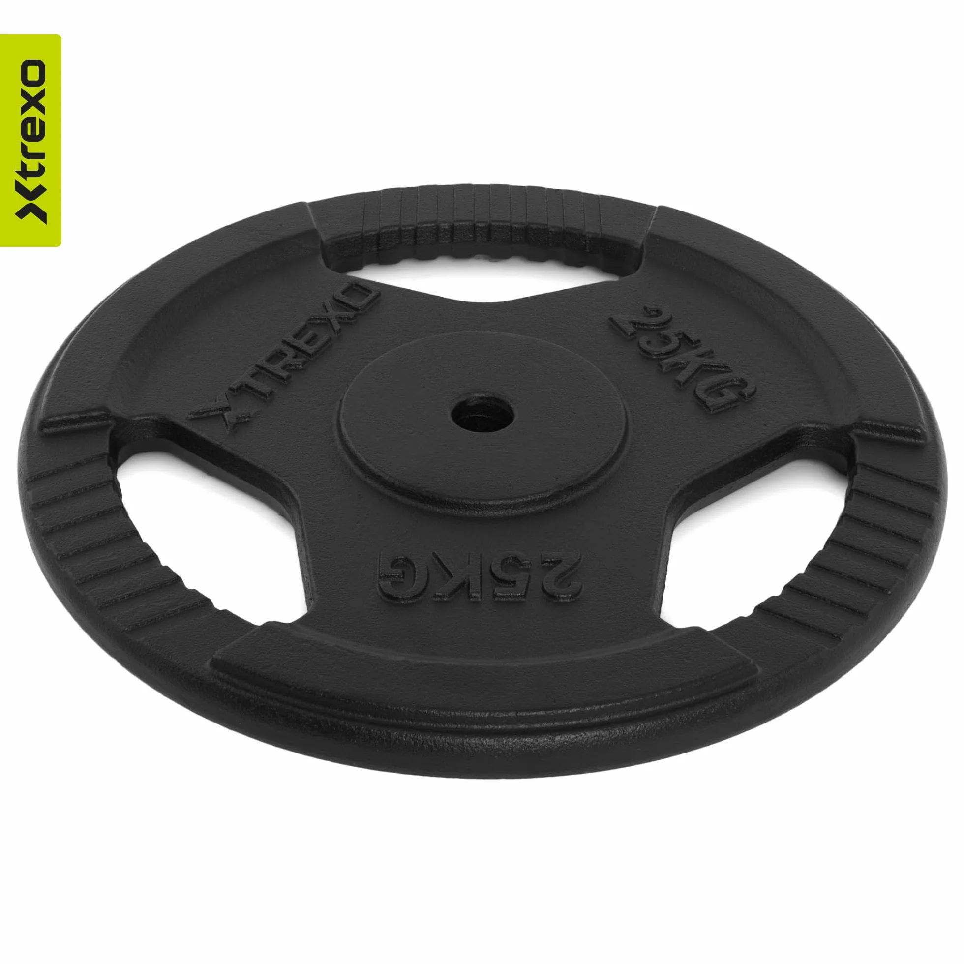 TREXO TRX-ICP001 żeliwna tarcza do sztangi, 1,25 kg, uniwersalna, trwała, z ergonomicznymi uchwytami, kompatybilna z hantlami i uchwytami, do treningu siłowego i funkcjonalnego