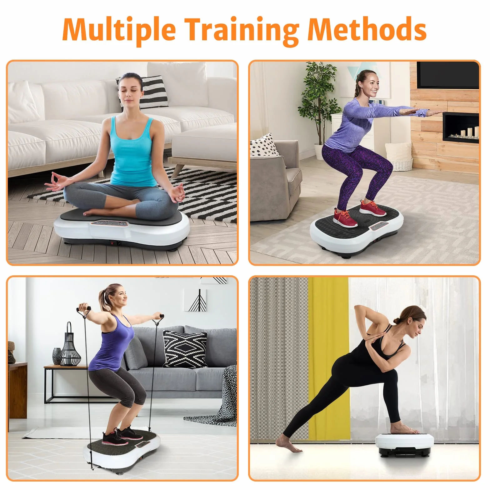 Leogreen Fitness platformy wibracyjne i oscylacyjne, z pilotem, paskami oporowymi i matą do jogi, 180 poziomów, 69 x 39 x 13 cm