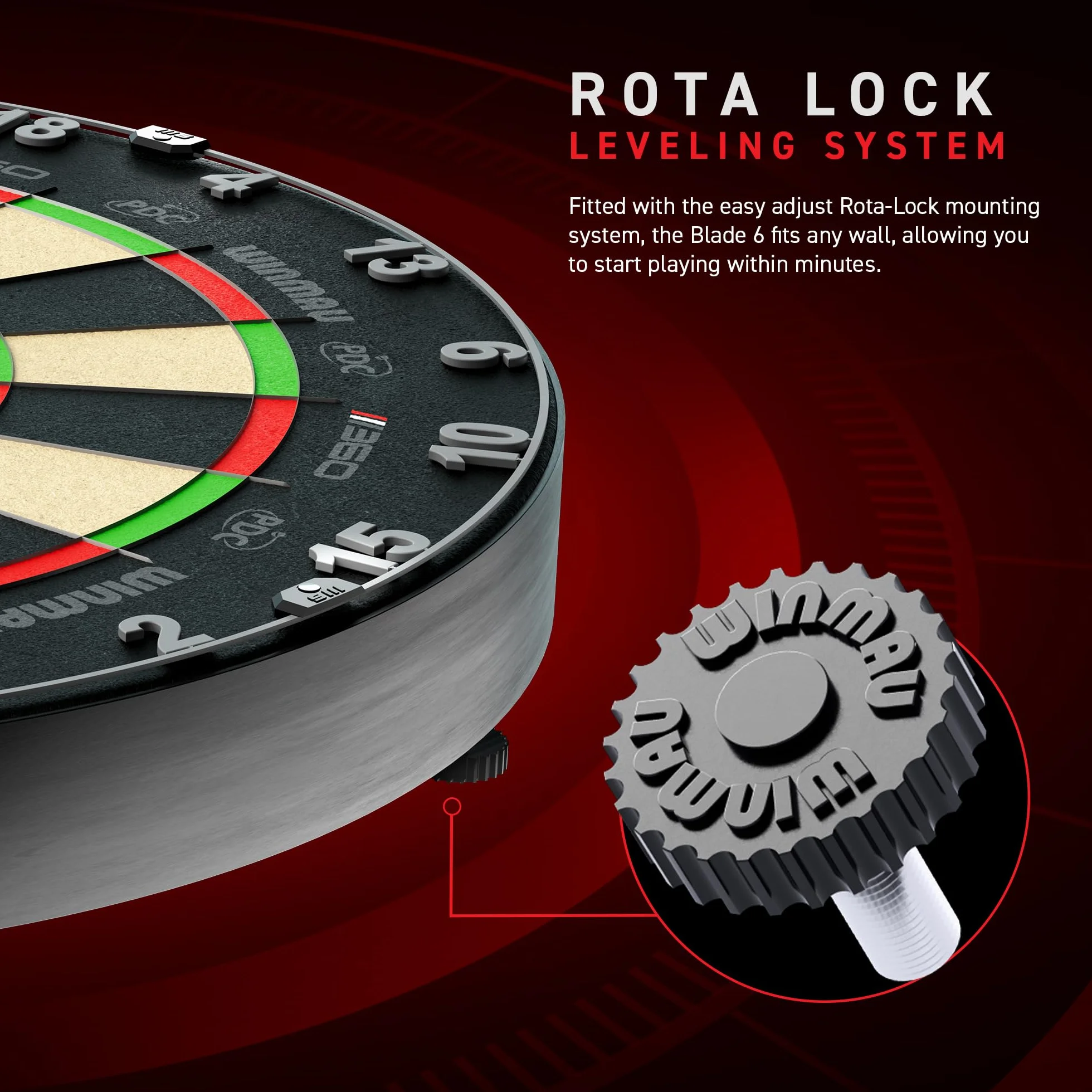 WINMAU Blade 360 Tarcza do rzutek Triple Core Carbon Pełna rotacja Symetryczna Grafika Profesjonalna tarcza do darta PDC