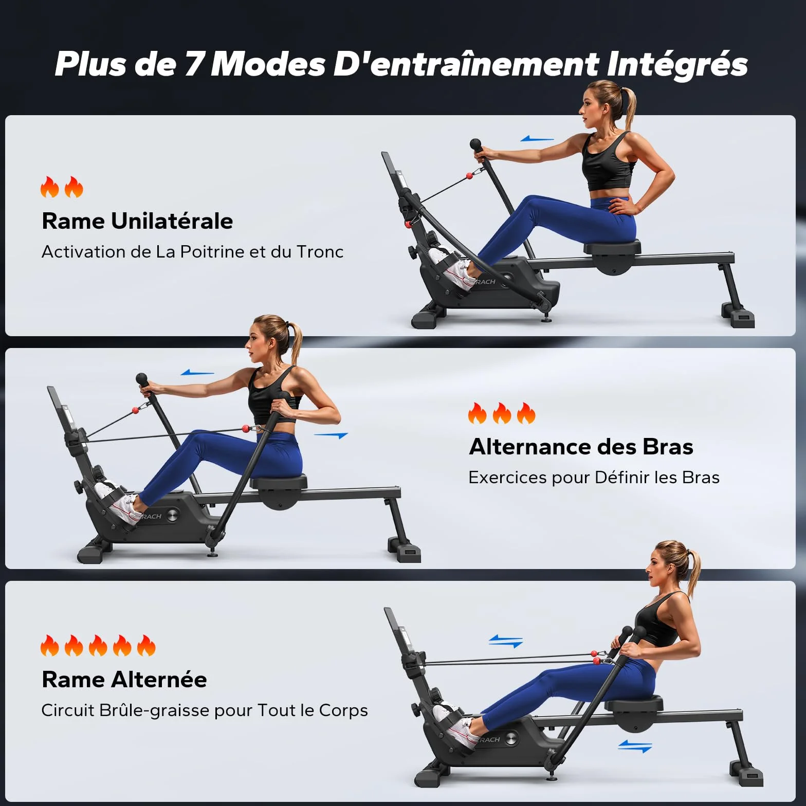 MERACH Máquina de Remo para casa con Exclusiva Tarjeta interactiva y Juegos, Aspecto Similar al tiburón, Experiencia de Remo intensa, Ahorra Espacio, Adecuada para Entrenamiento de Cuerpo Entero