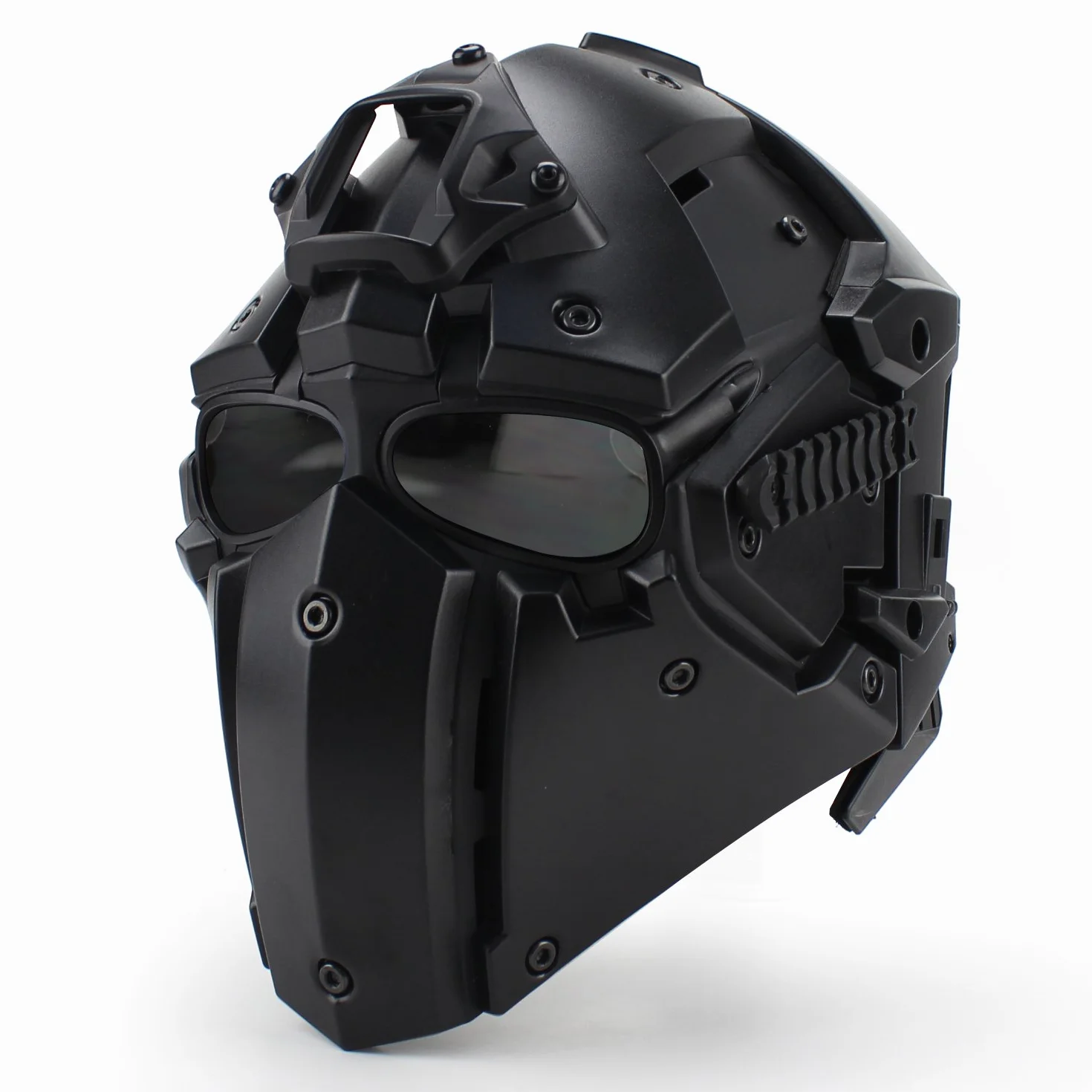 Taktyczny kask airsoft, kask ochronny na całą twarz z osłoną twarzy i goglami, używany do strzelania do paintballu, polowania, jazdy na motocyklu, rekwizytów filmowych, odgrywania ról itp.