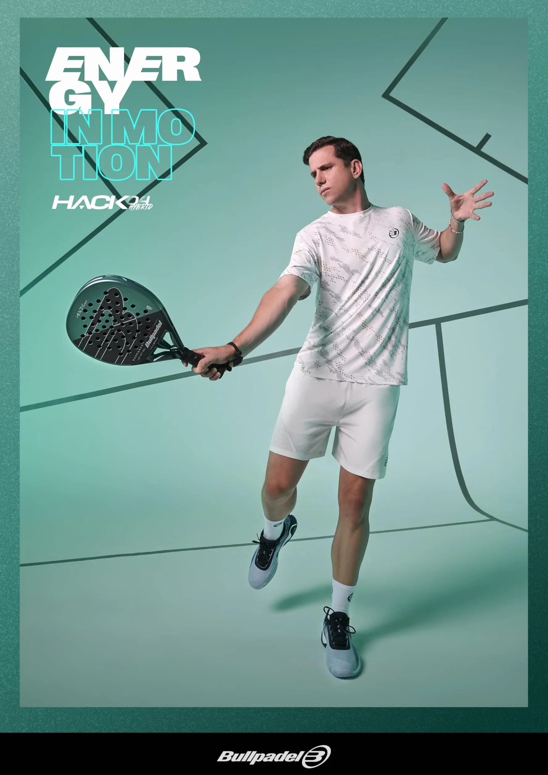 Bullpadel Hack 04 Hybrid 25 kij do wiosłowania ciemnozielony 370 g NOWY