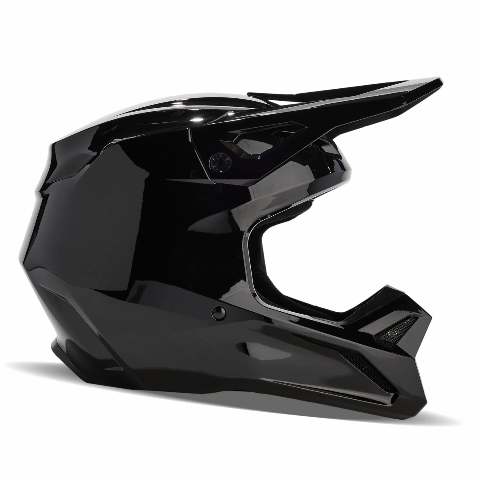 Fox Racing Fox V1 Solid czarny błyszczący kask rozmiar M, unisex dorosły, czarny
