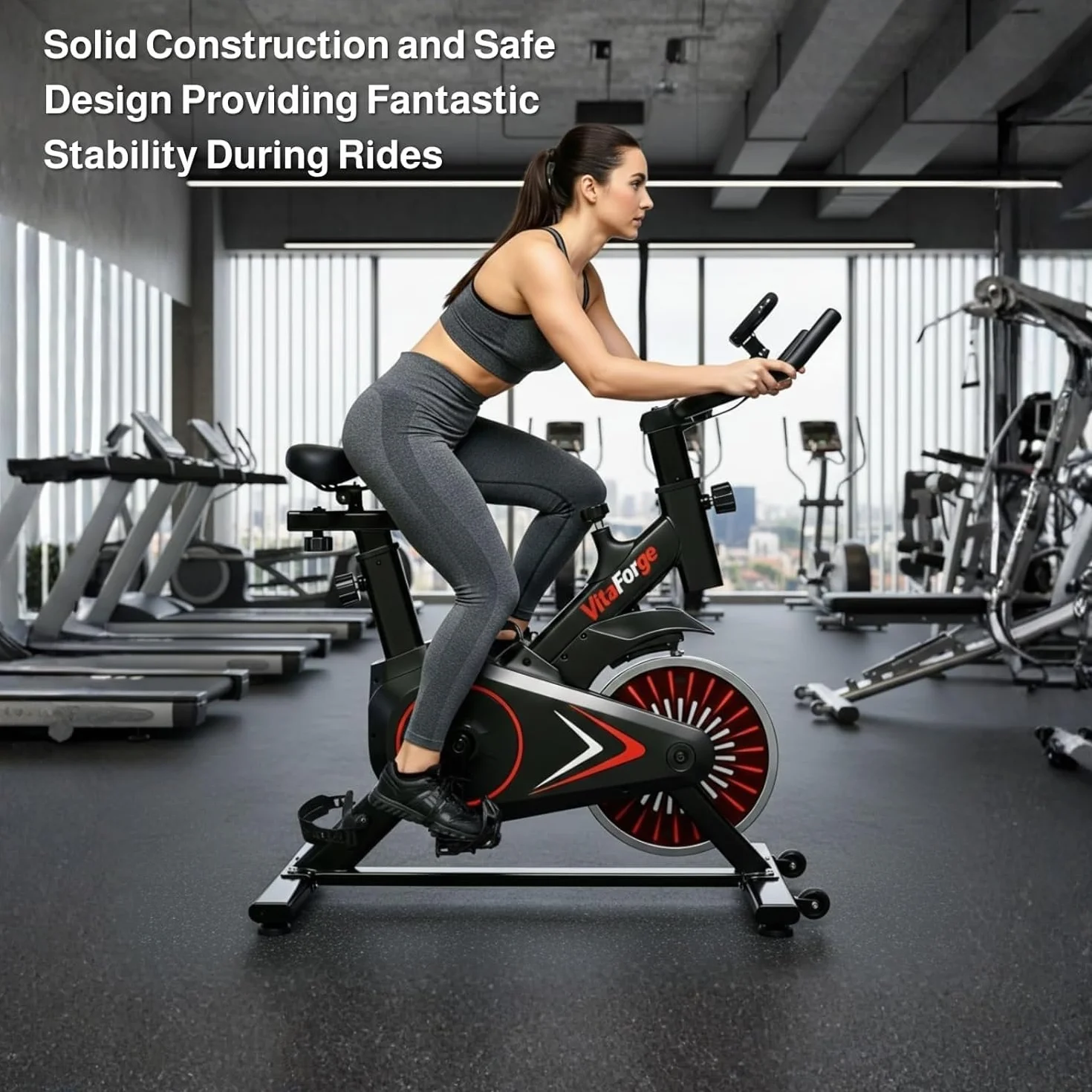 Domowy rower stacjonarny cichy z regulowanym oporem magnetycznym, regulowaną wysokością, sprzęt do treningu cardio w domu, z uchwytem na tablet, wytrzymały i przenośny rower do odchudzania i fitnessu