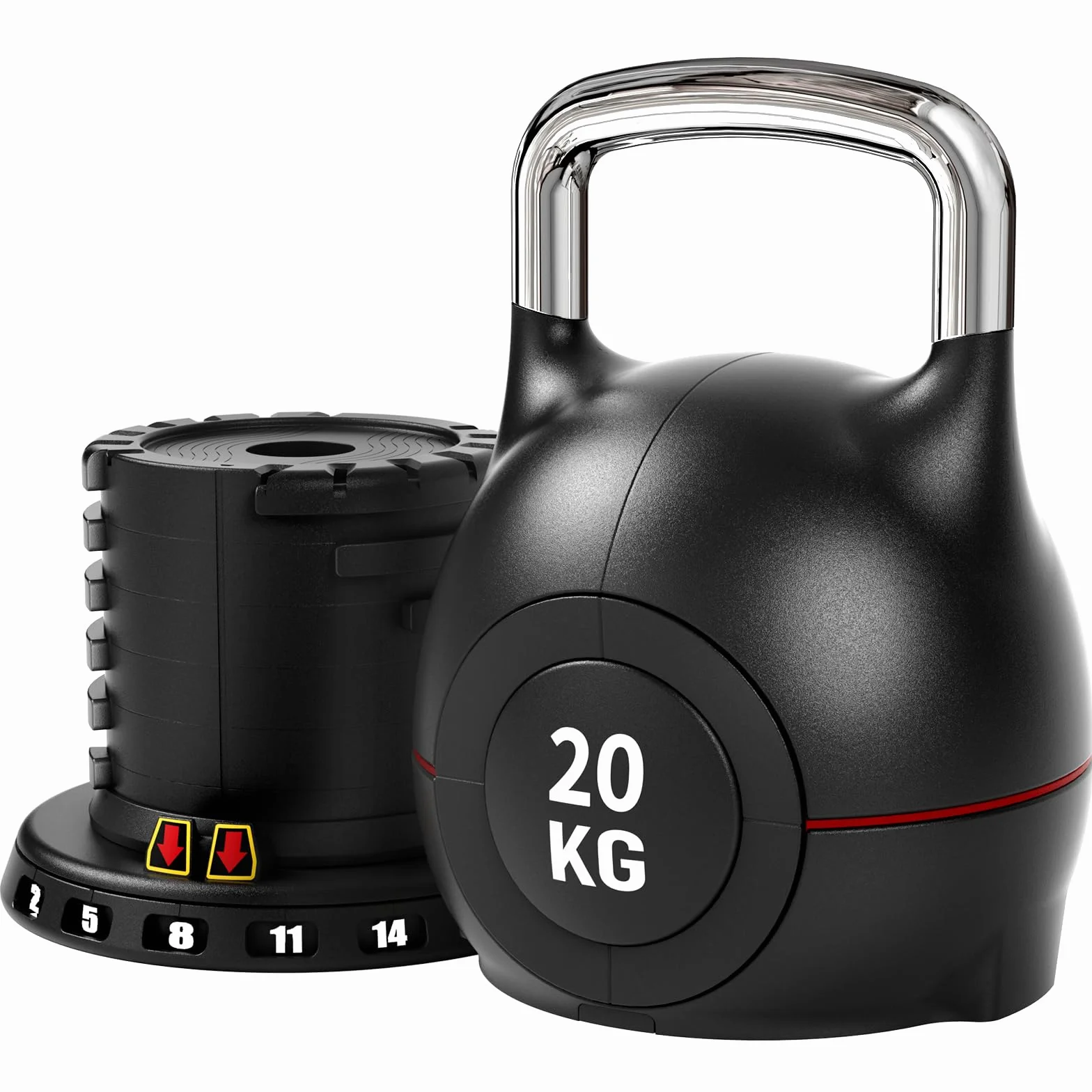 Regulowane hantle kettlebell 20 kg zestaw do treningu siłowego i fitnessu