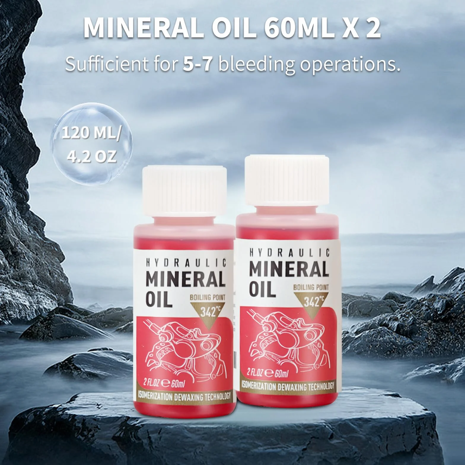 Olej mineralny do hamulców rowerowych o wysokiej wydajności, 120 ml, idealny do hydraulicznych układów hamulcowych Shimano i Tektro, płyn hamulcowy do hydraulicznych hamulców tarczowych MTB/rower